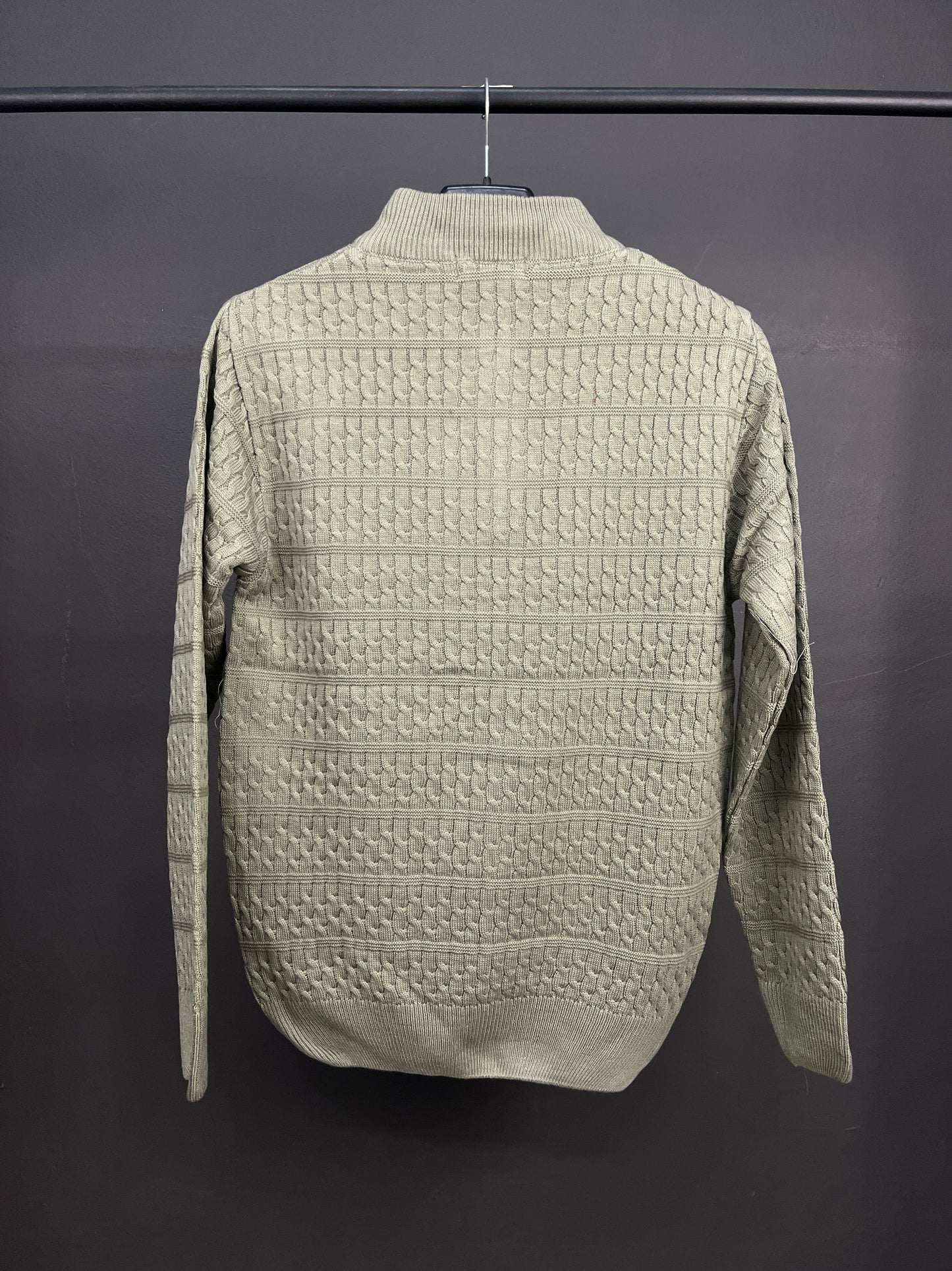 Ralph Lauren Green Patterned Half Zip-up Sweater