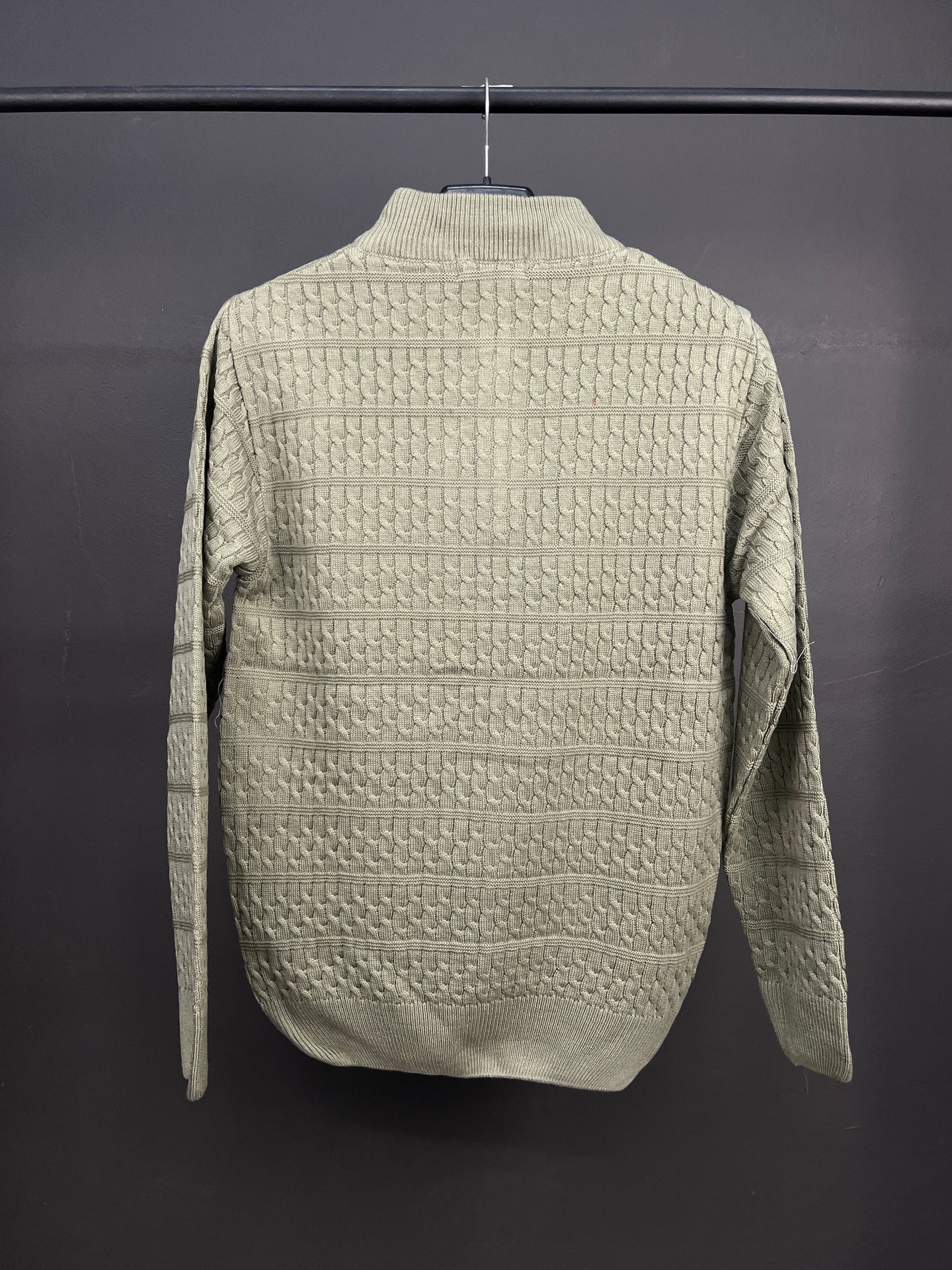 Ralph Lauren Green Patterned Half Zip-up Sweater
