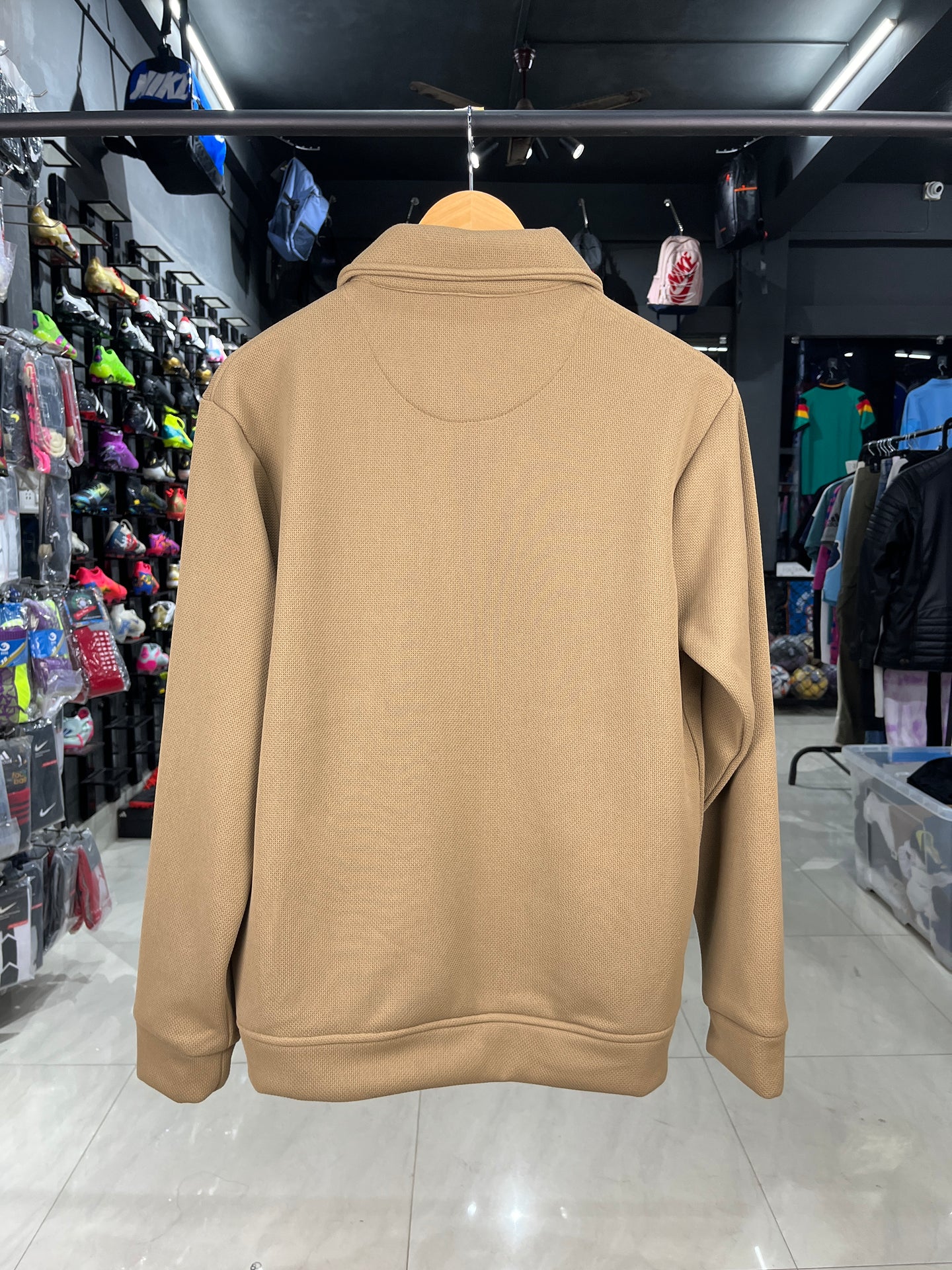 Essentials Brown Zip-up Shacket