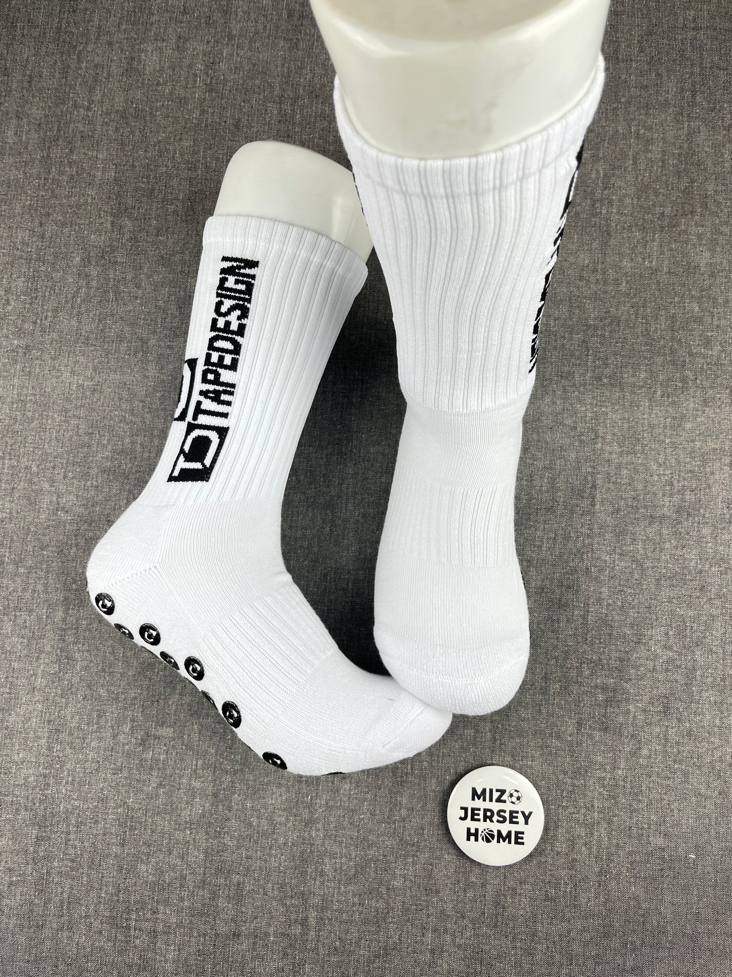 TapeDesign white grip socks