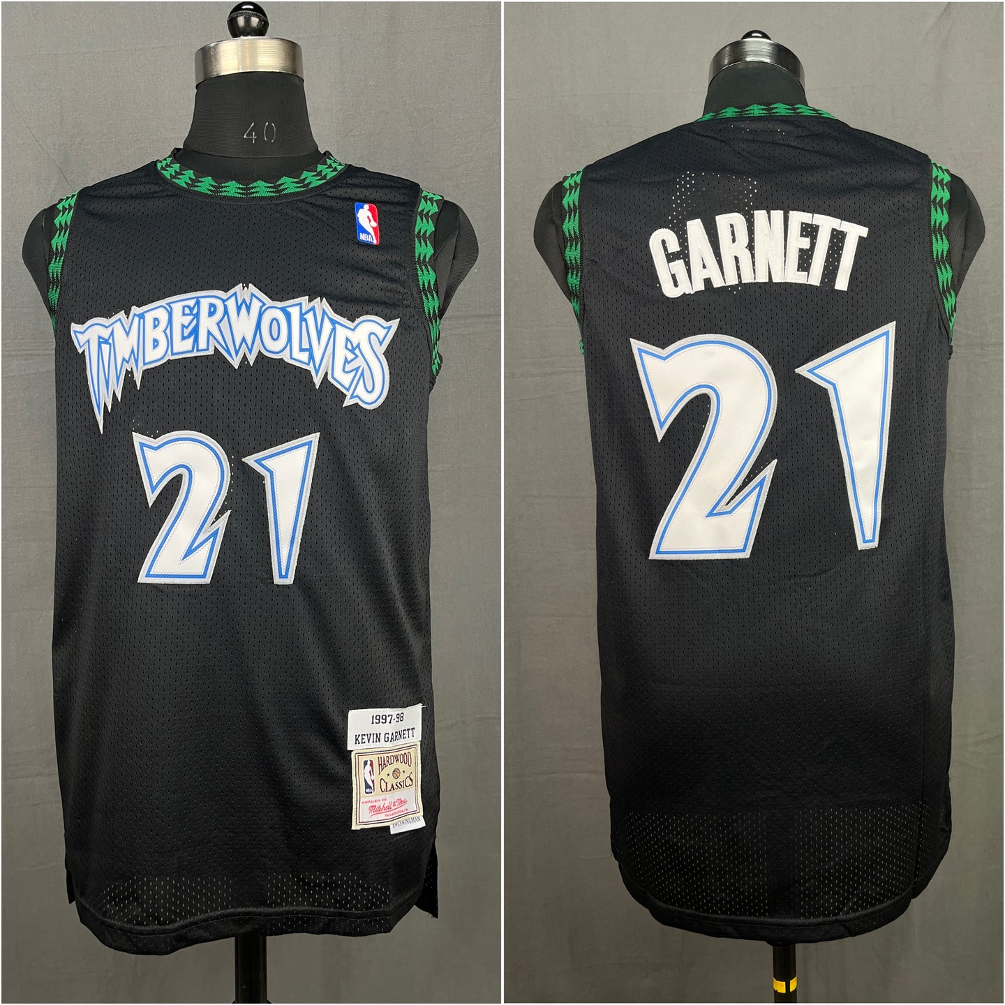 Garnett 21 Timberwolves Black NBA Jersey