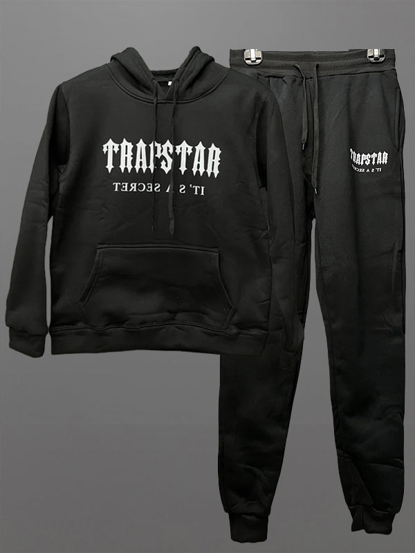 Trapstar Unisex Black Hooded Tracksuit