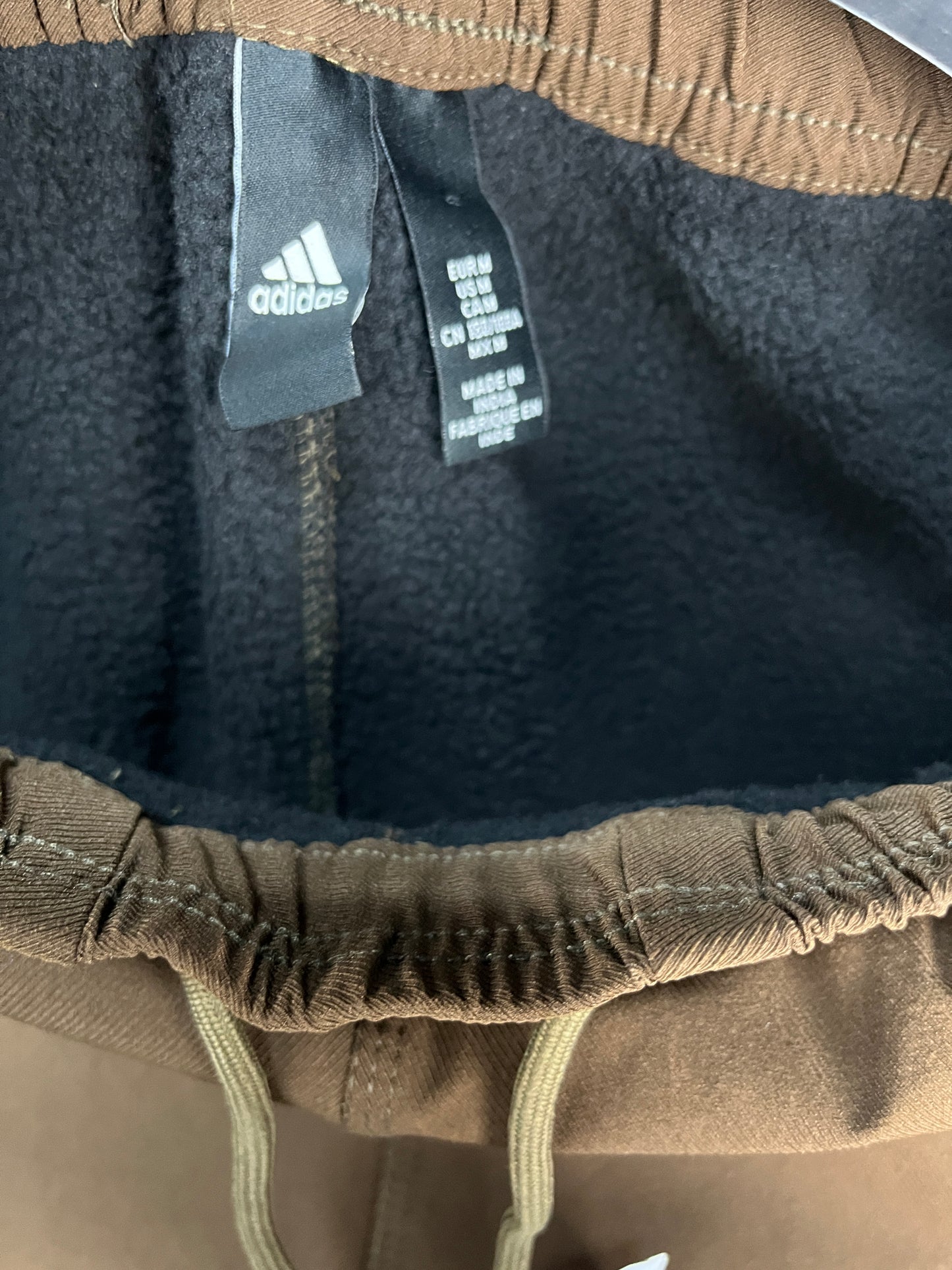 ADIDAS Dark Brown Stripes Inner Fleece Pants