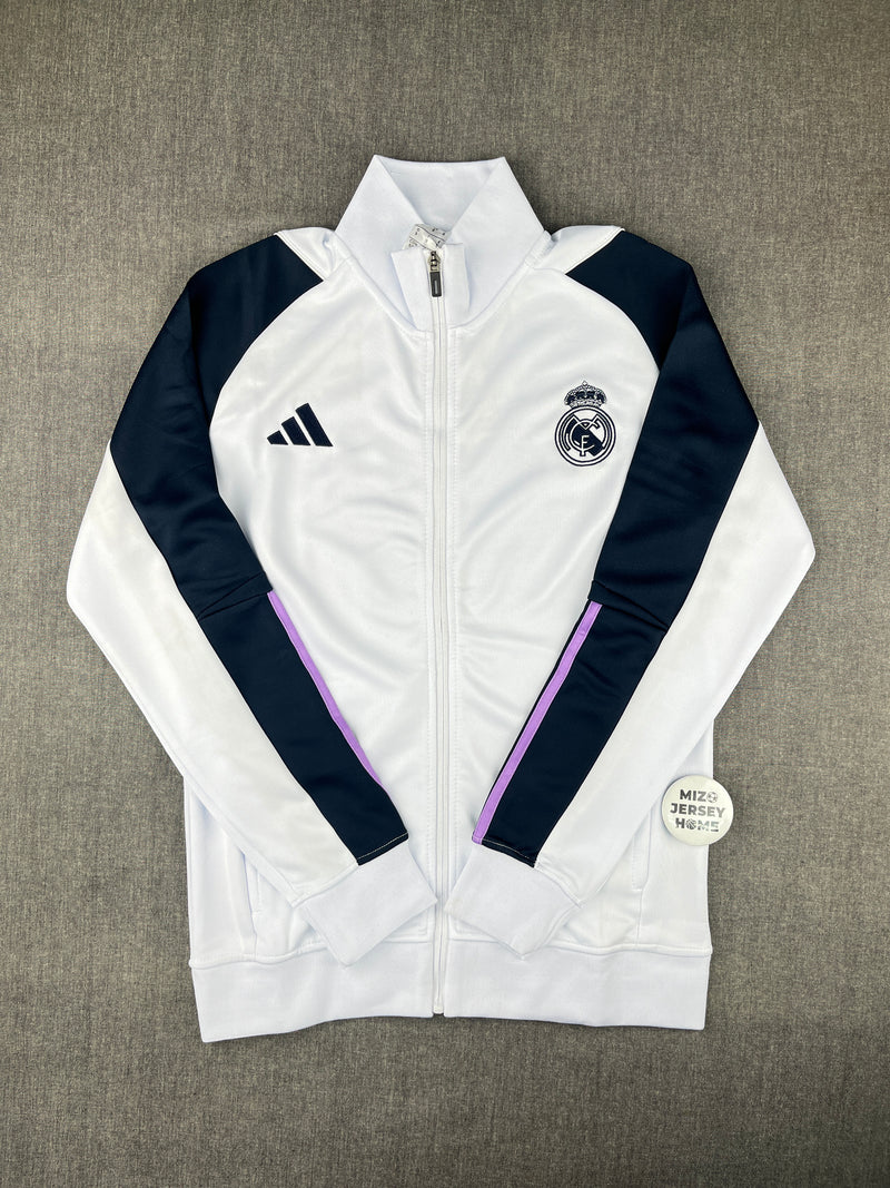 Real Madrid White Track Jacket
