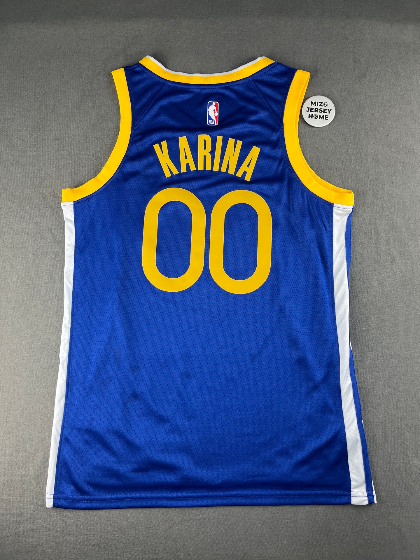 KARINA 00 Blue Golden State Warriors Heat Pressed Edition NBA Jersey