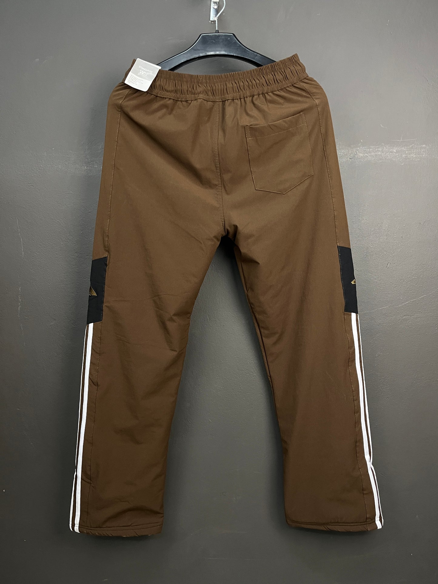 ADIDAS Dark Brown Stripes Inner Fleece Pants