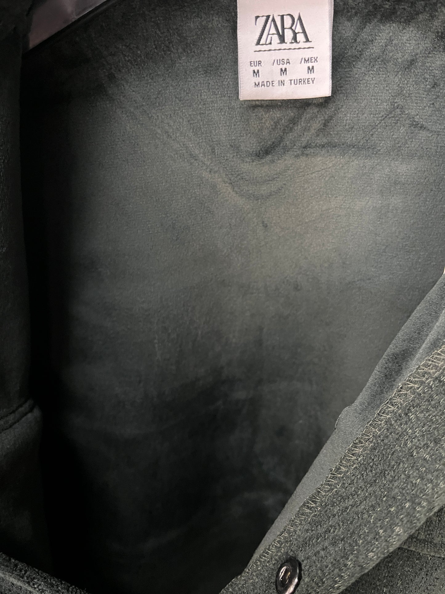 ZARA Dark Green Buttoned Shacket