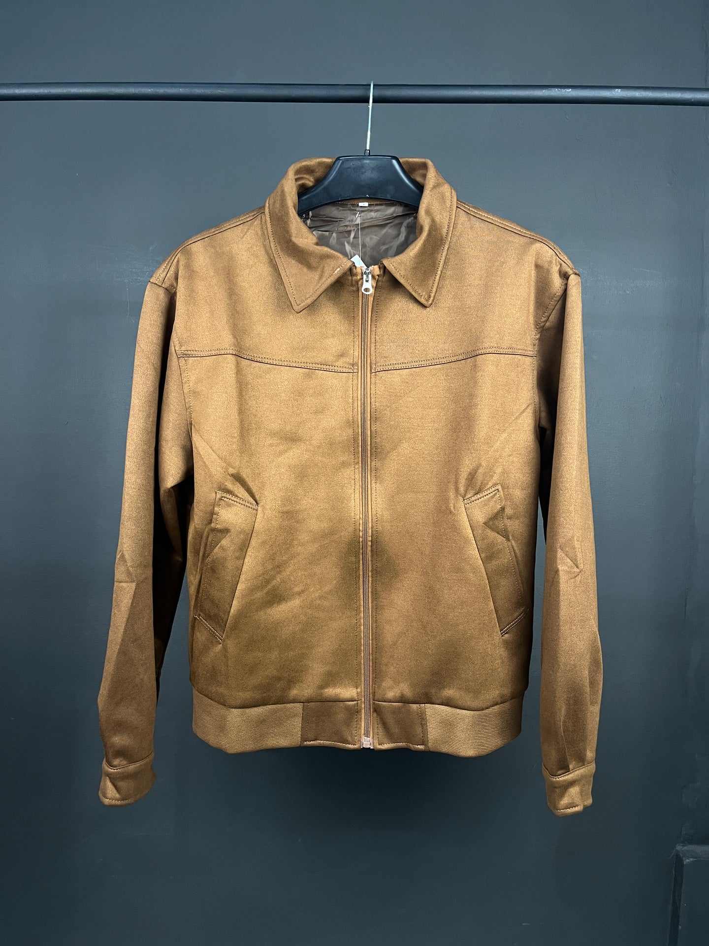 Men's Soft Brown Zip up Sweater