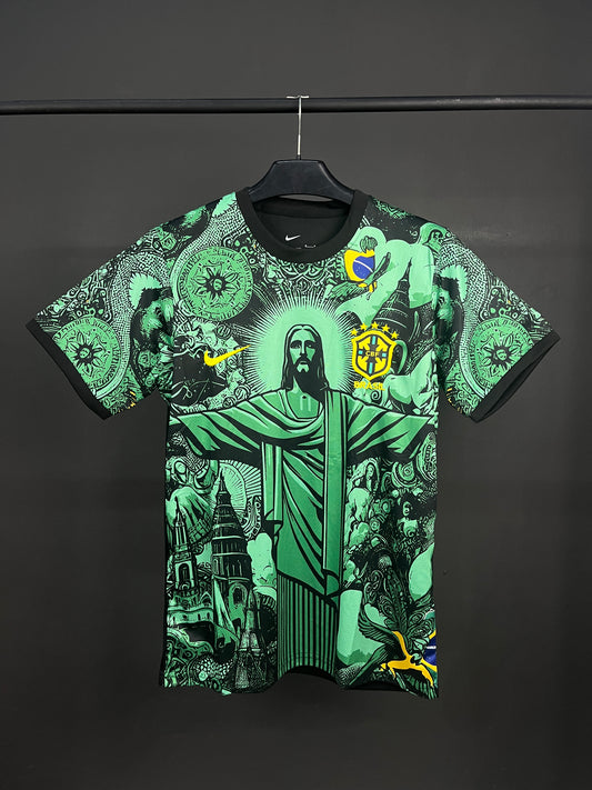 Brazil 'Christ The Redeemer' Green Edition Jersey Fan Version
