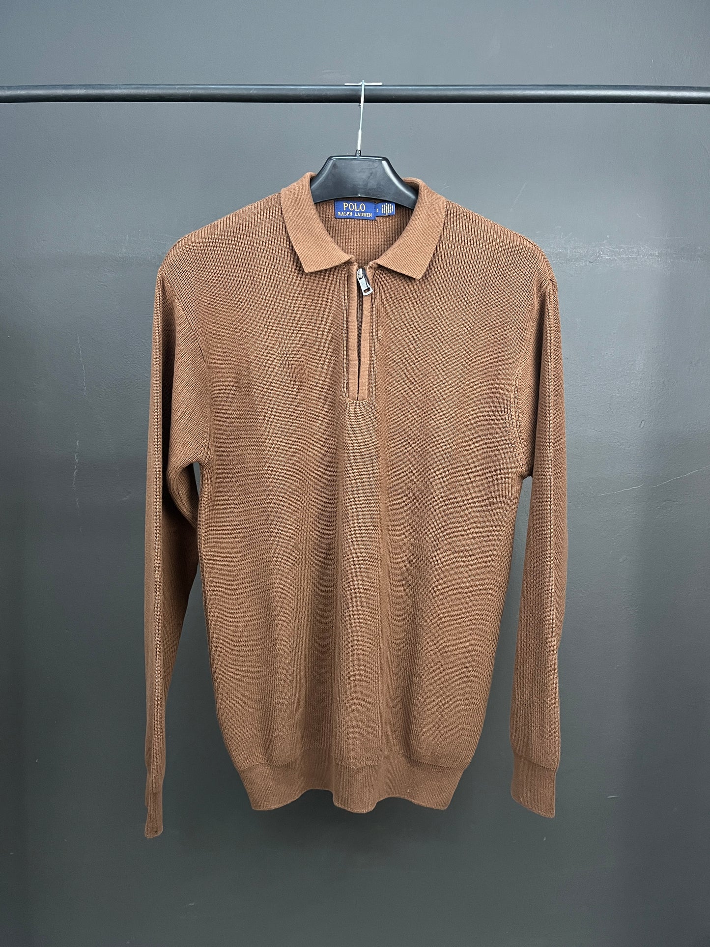 Ralph Lauren Brown Half Zip-up Sweater
