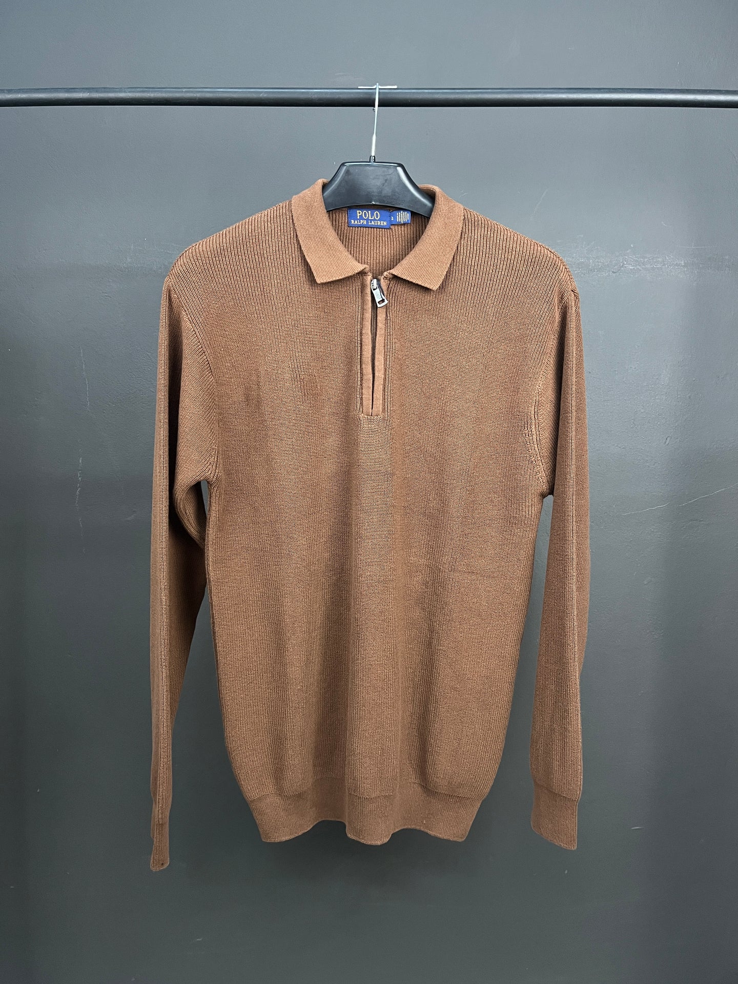 Ralph Lauren Brown Half Zip-up Sweater