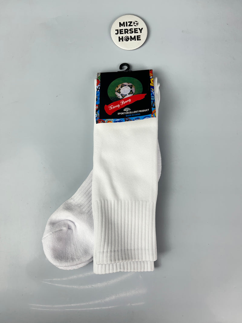 White Knee Length Football Socks
