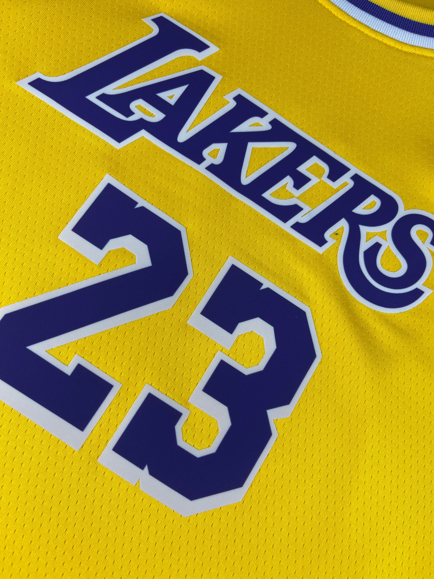JAMES 23 Lakers Yellow Heat Pressed Edition NBA Kids Jersey