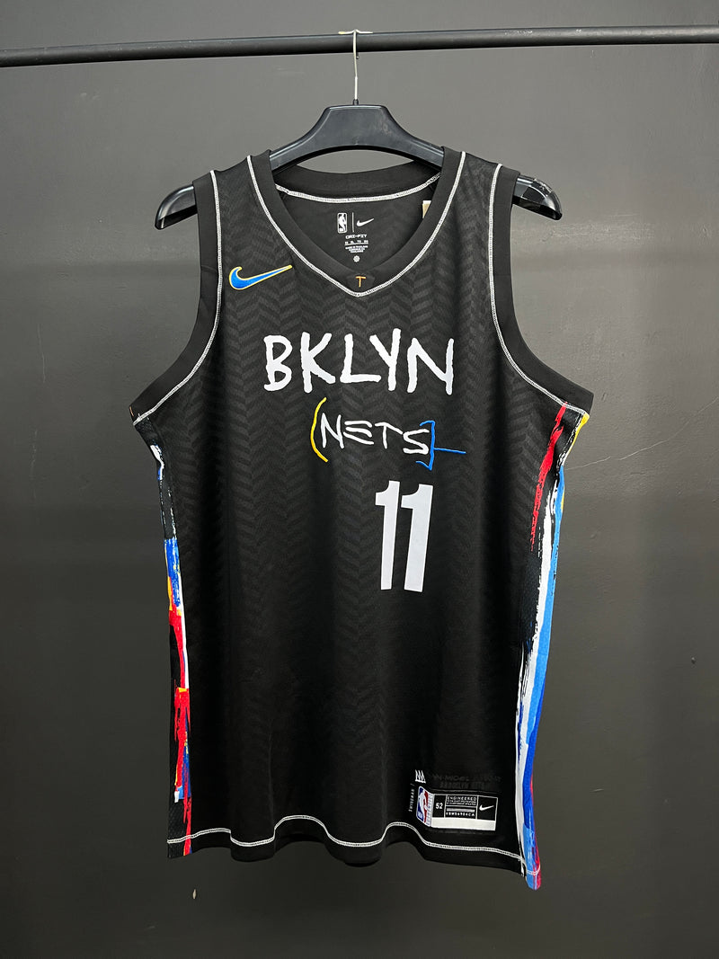 KYRIE IRVING 11 Black Brooklyn Nets  Heat Pressed Edition NBA Jersey