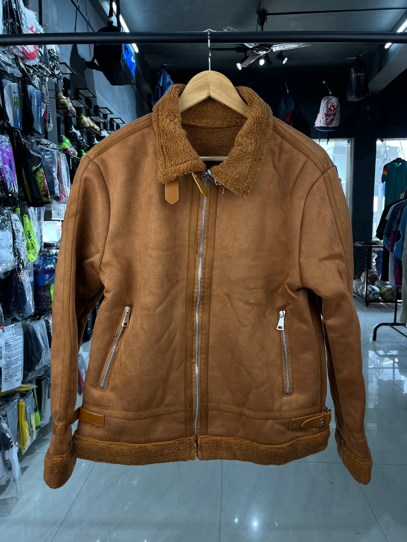 Brown Suede Fur Jacket
