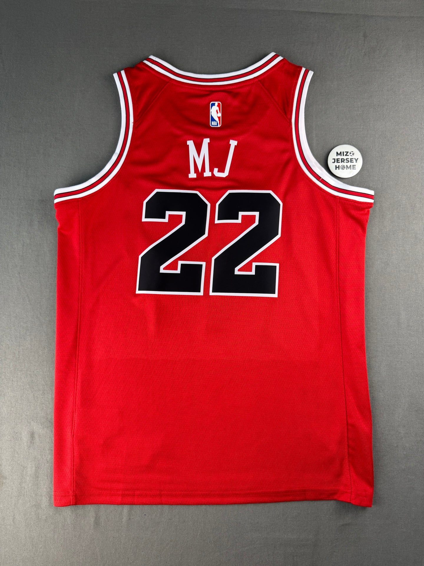 MJ 22 Red Chicago Bulls Heat Pressed Edition NBA Jersey