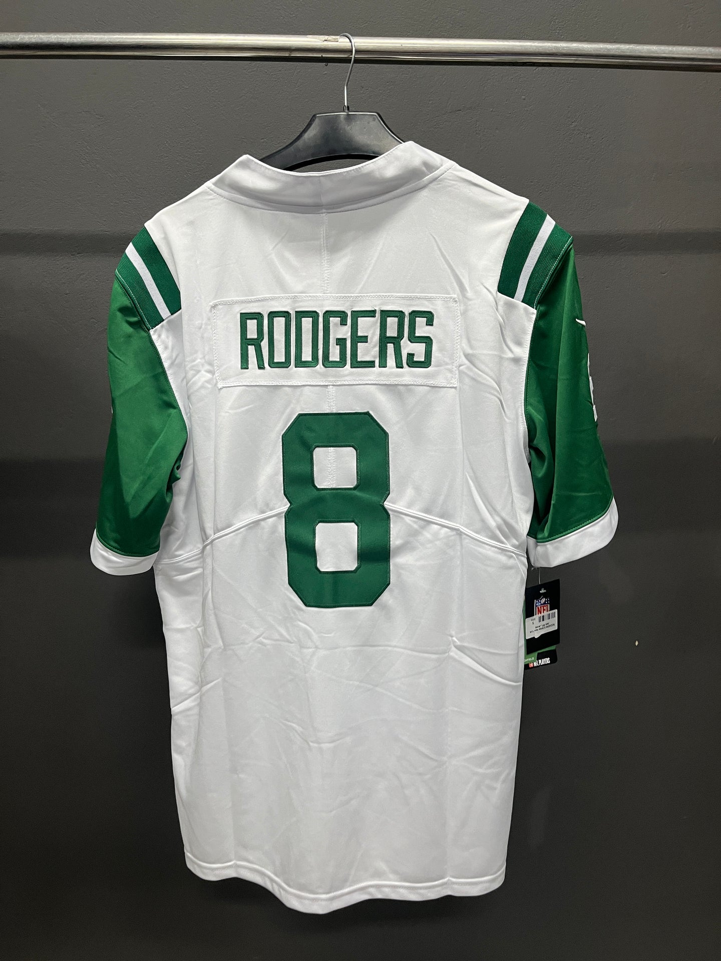 RODGERS 8 White New York Jets NFL Jersey