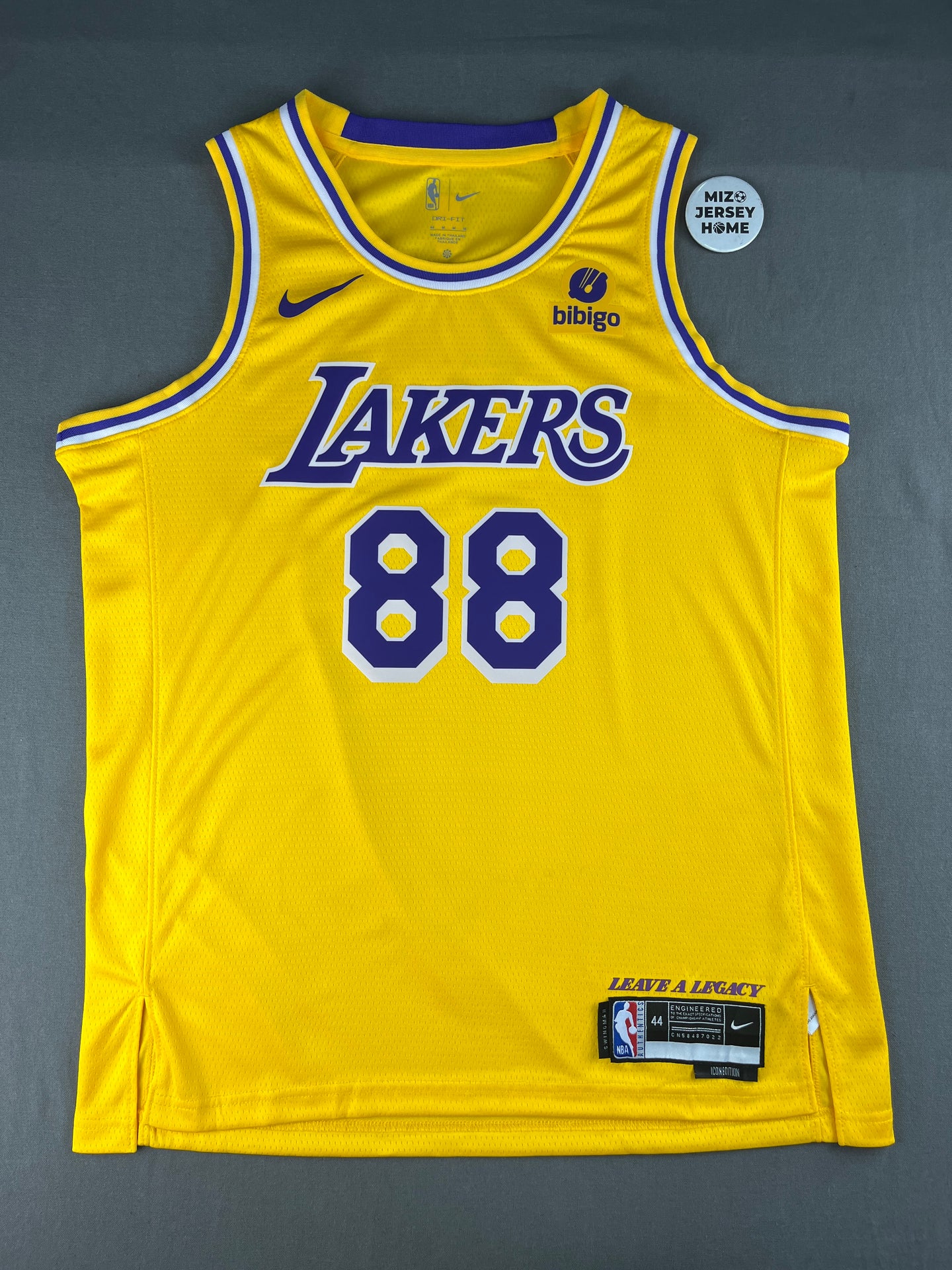 YUNJIN 88 Yellow Los Angeles Lakers Heat Pressed Edition NBA Jersey