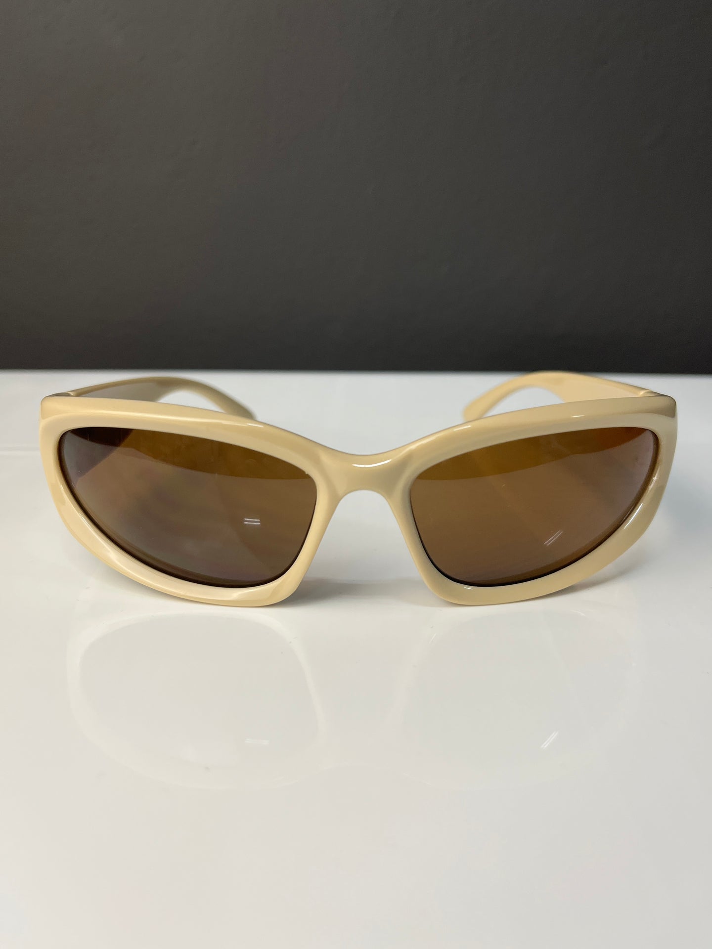 Wraparound y2k Off White Sunglasses