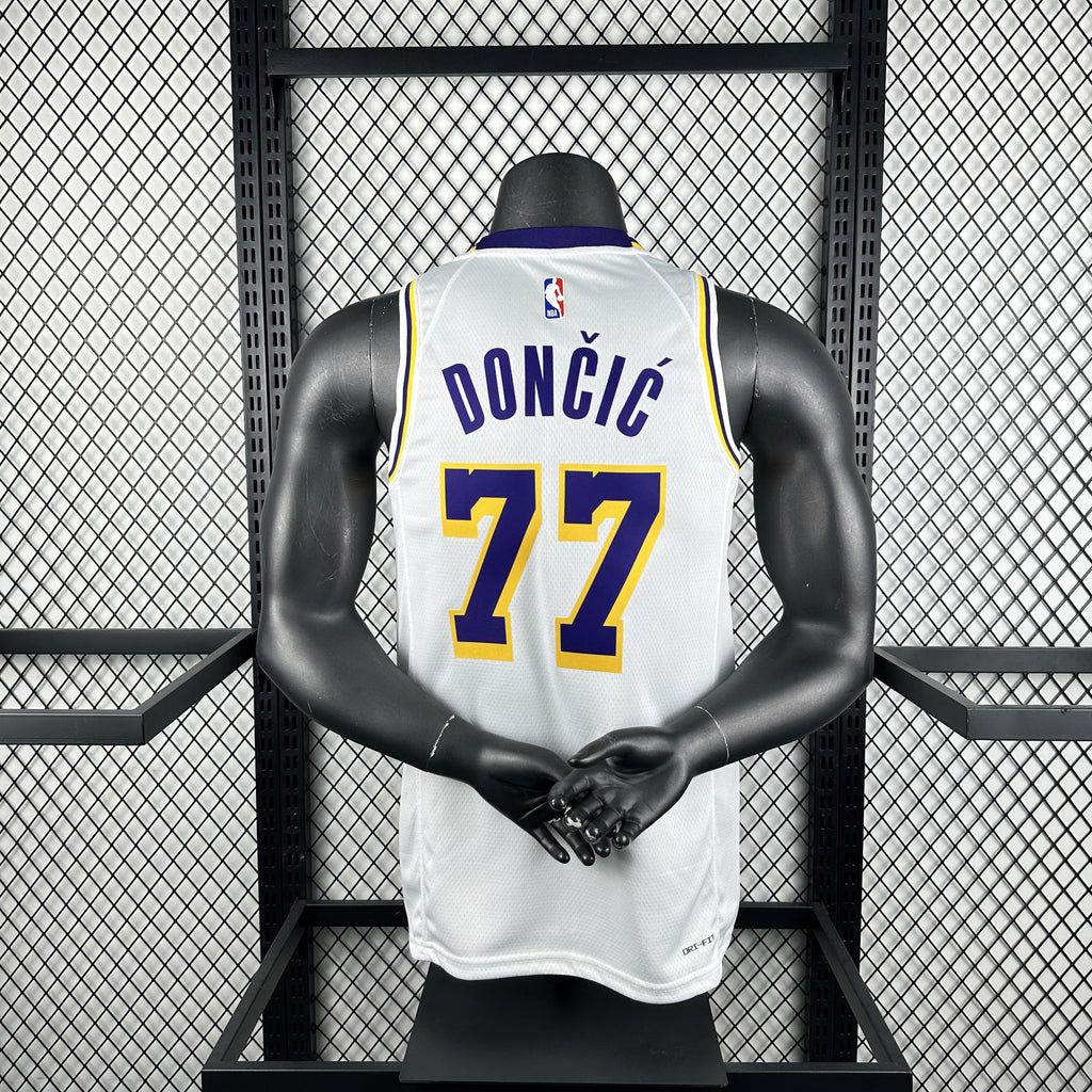 Doncic 77 Lakers White Heat Pressed Edition