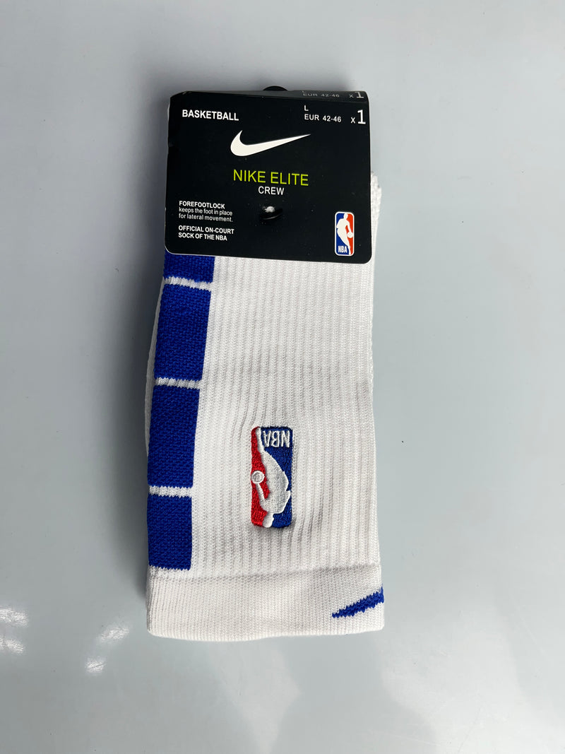 NBA Nike White & Blue Crew Socks