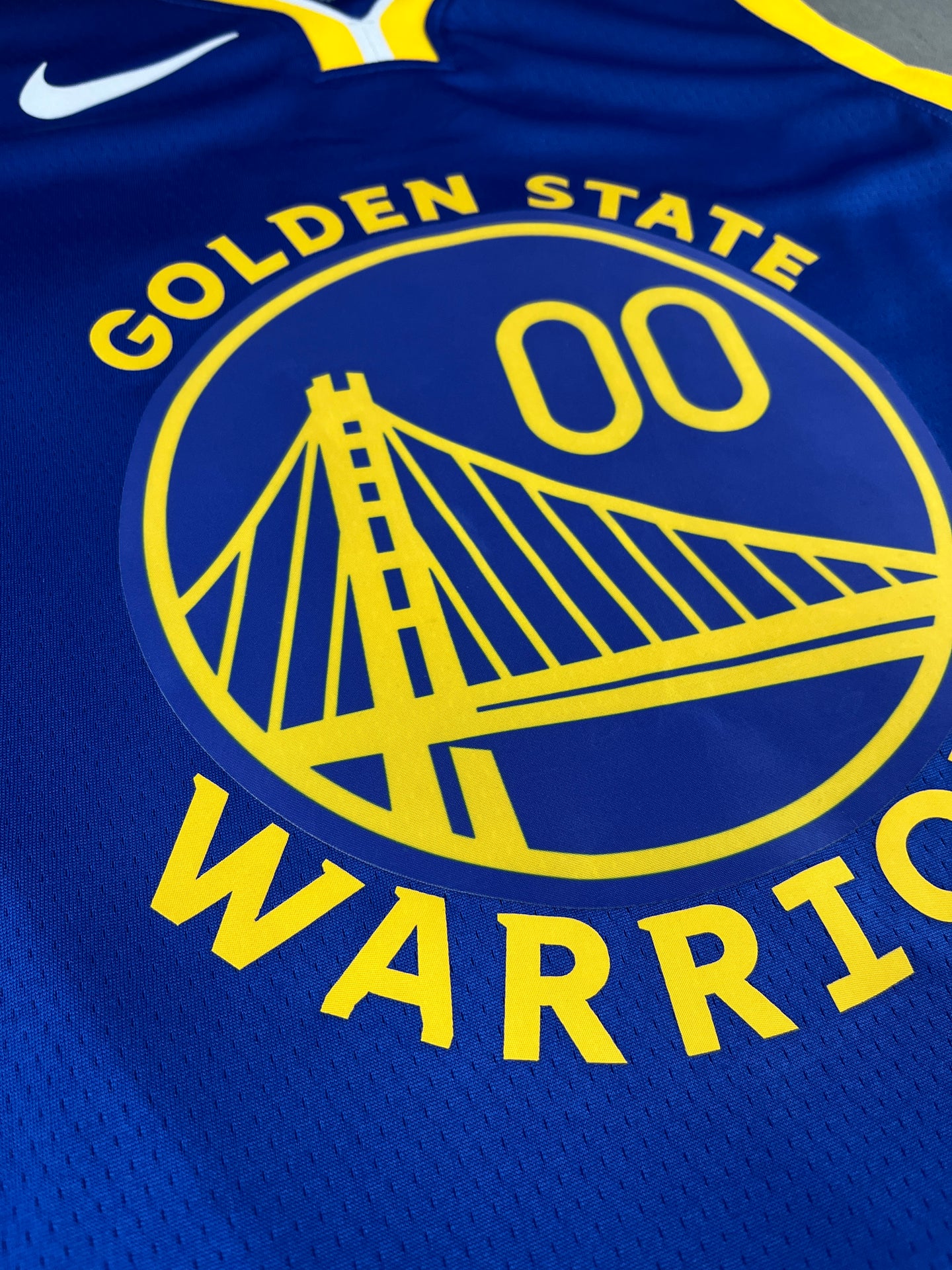 KARINA 00 Blue Golden State Warriors Heat Pressed Edition NBA Jersey