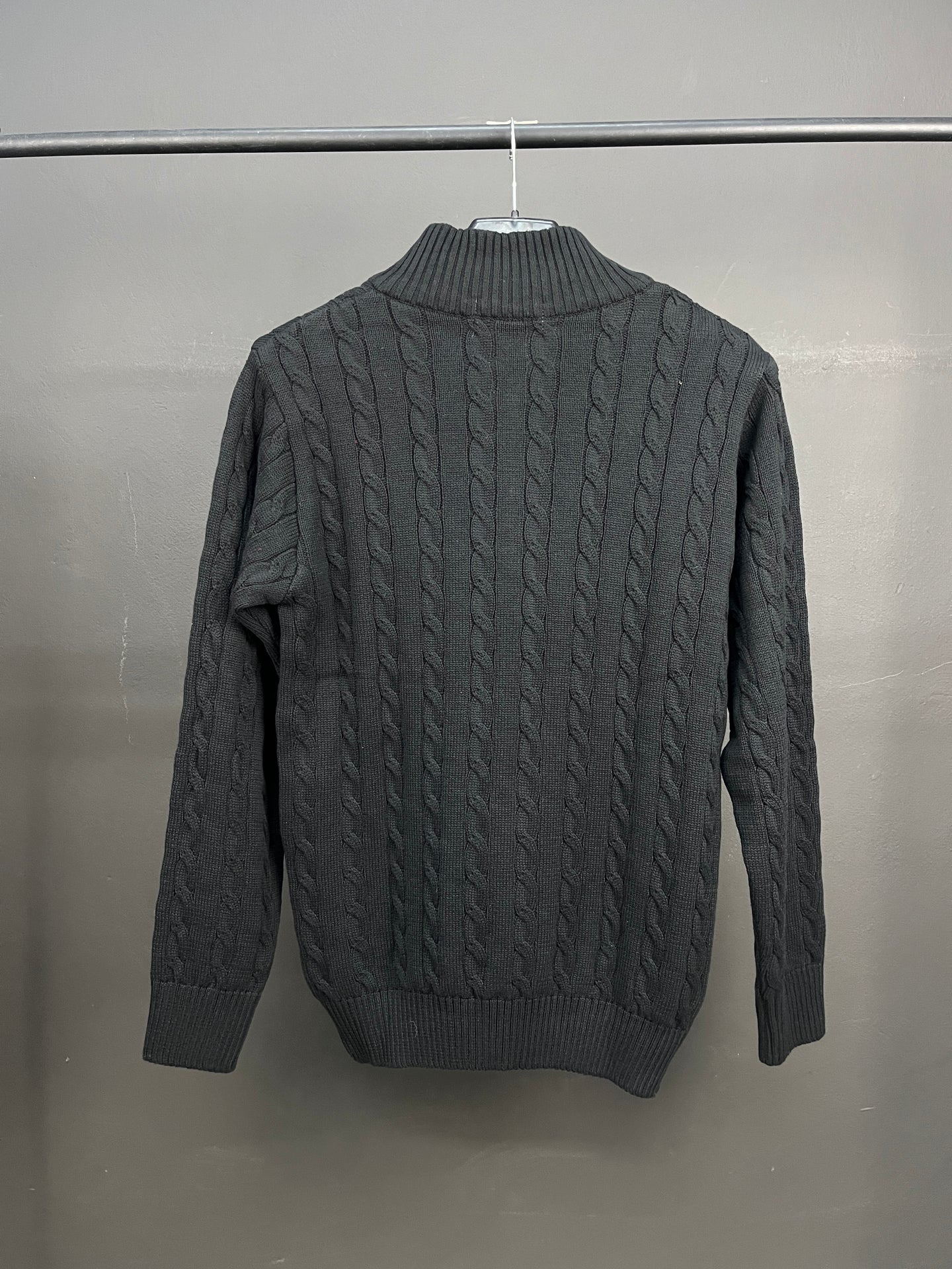 Ralph Lauren Black Patterned Half Zip-up Sweater
