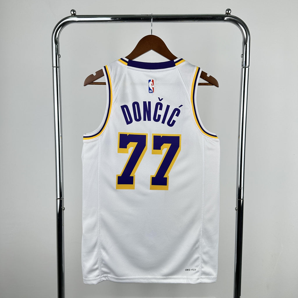 Doncic 77 Lakers White Heat Pressed Edition