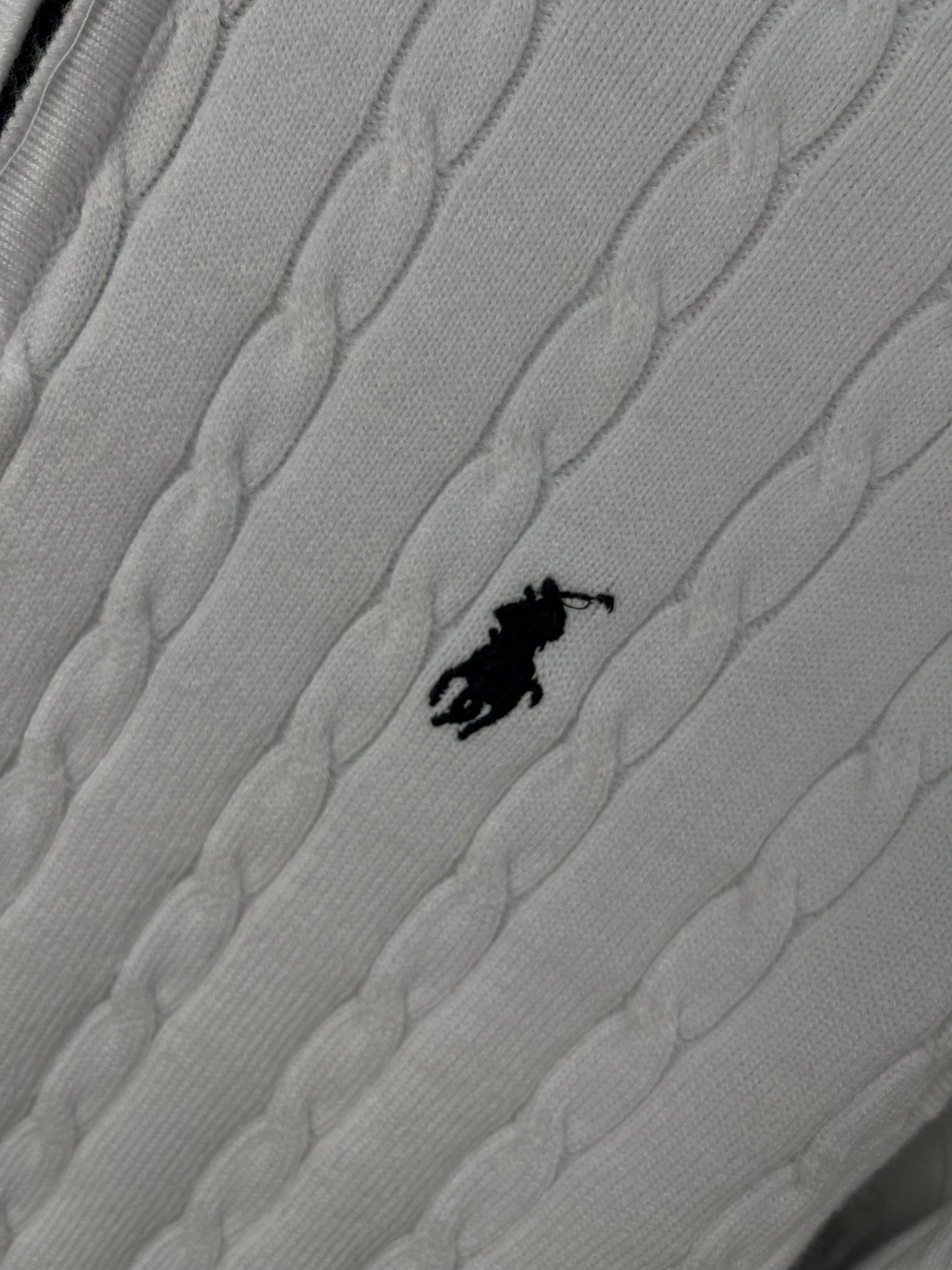 Ralph Lauren Quarter Zip Half Neck Soft Sweater White