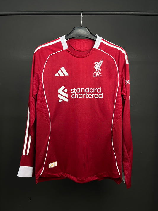 Liverpool Home 25/26 Jersey Long Sleeves Player Version