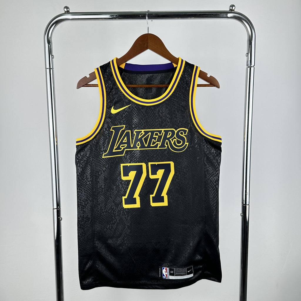 Doncic 77 Black Lakers Heat Pressed Edition