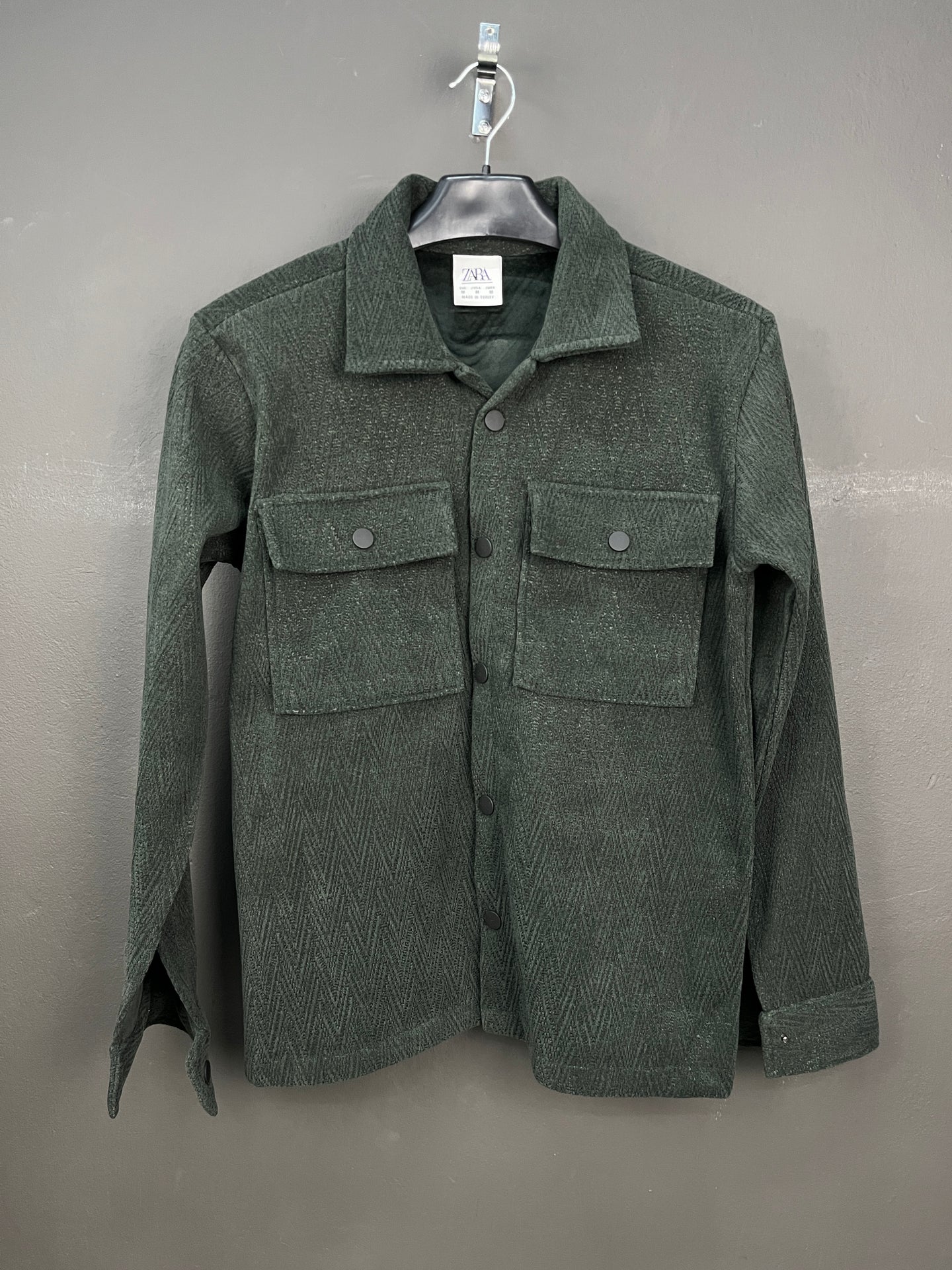 ZARA Dark Green Buttoned Shacket