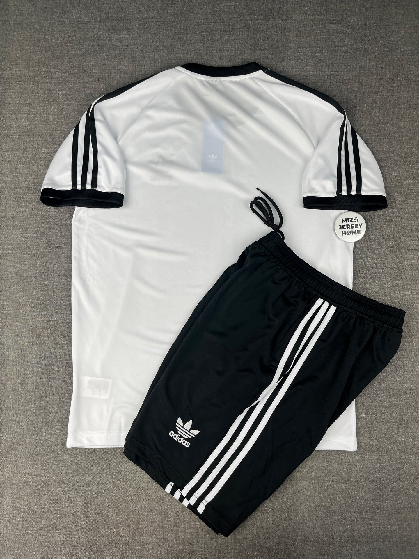 Adidas White T-Shirt & Shorts Set – Classic Three Stripes