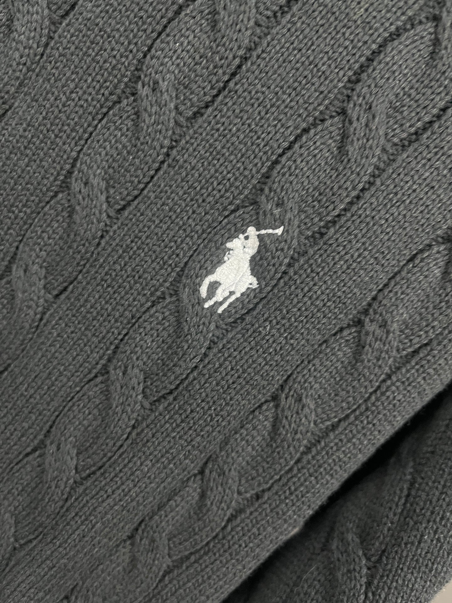 Ralph Lauren Black Patterned Half Zip-up Sweater