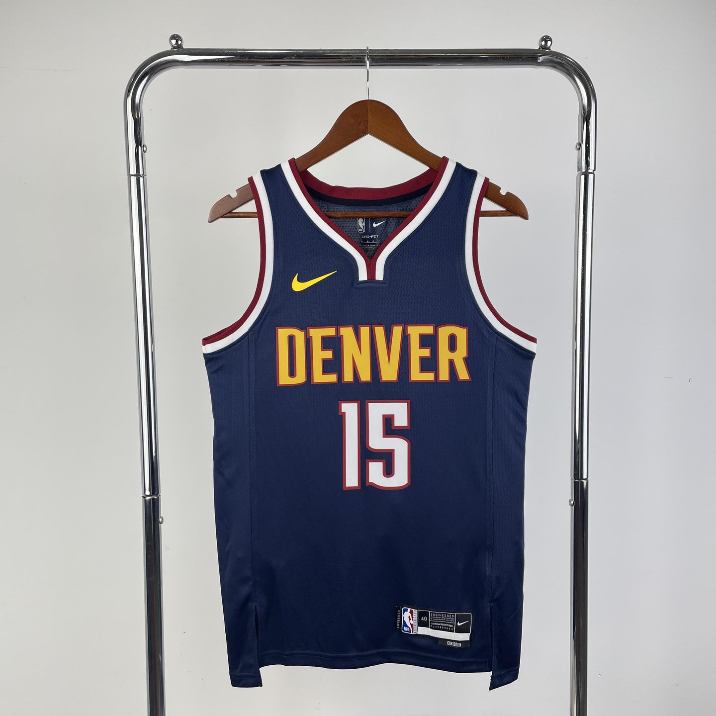 Jokić 15 Denver Nuggets Dark Blue Heat Pressed Edition