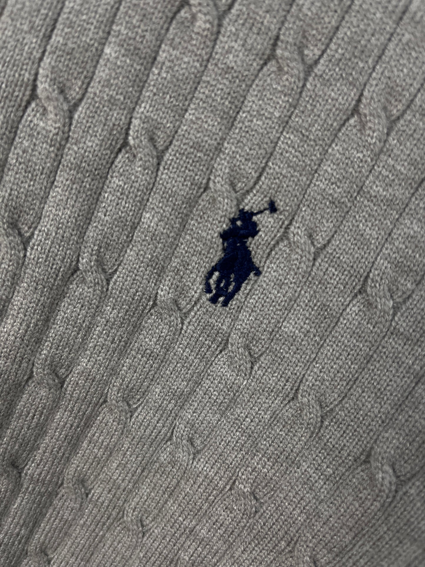 Ralph Lauren Quarter Zip Half Neck Soft Sweater Gray