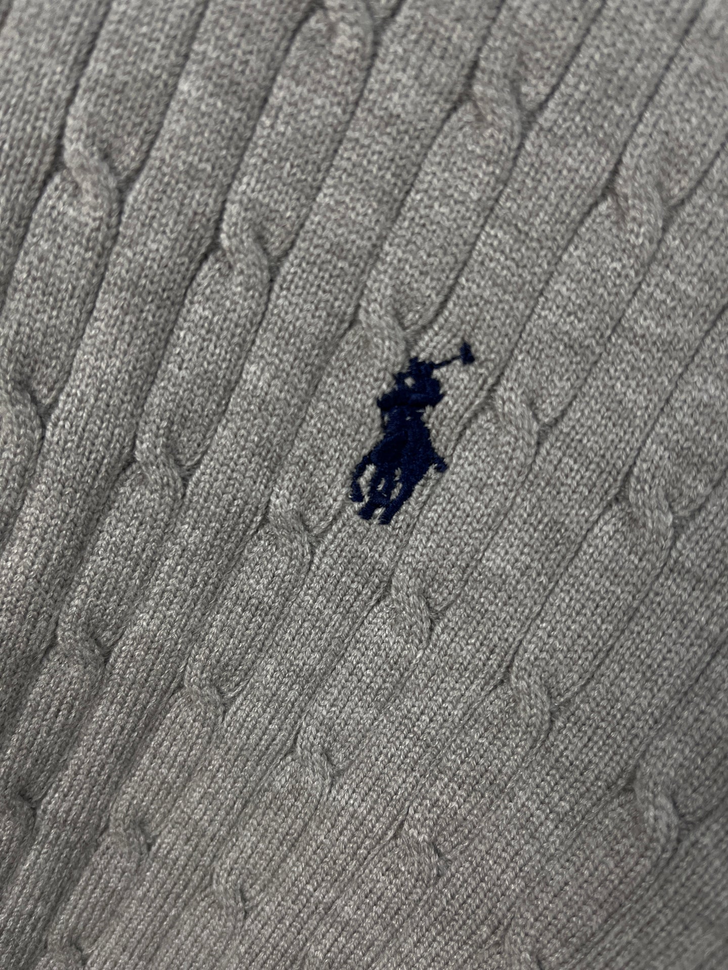 Ralph Lauren Quarter Zip Half Neck Soft Sweater Gray