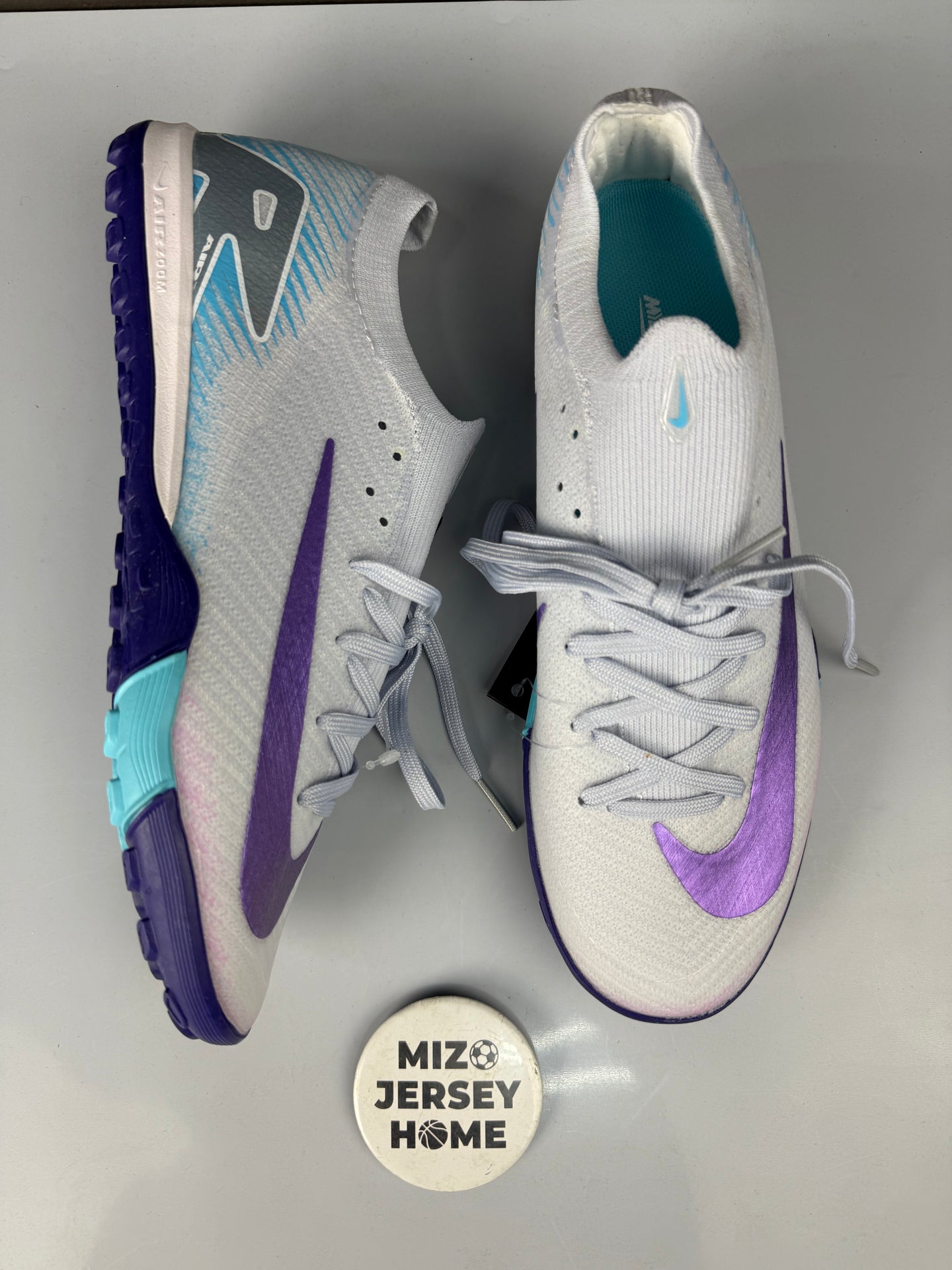 NIKE Mercurial Vapor Light Blue Turf Football Shoes