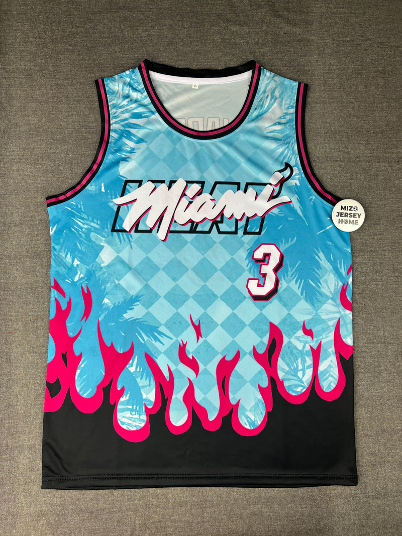WADE 3 Blue Miami Heat NBA Jersey Sublimation