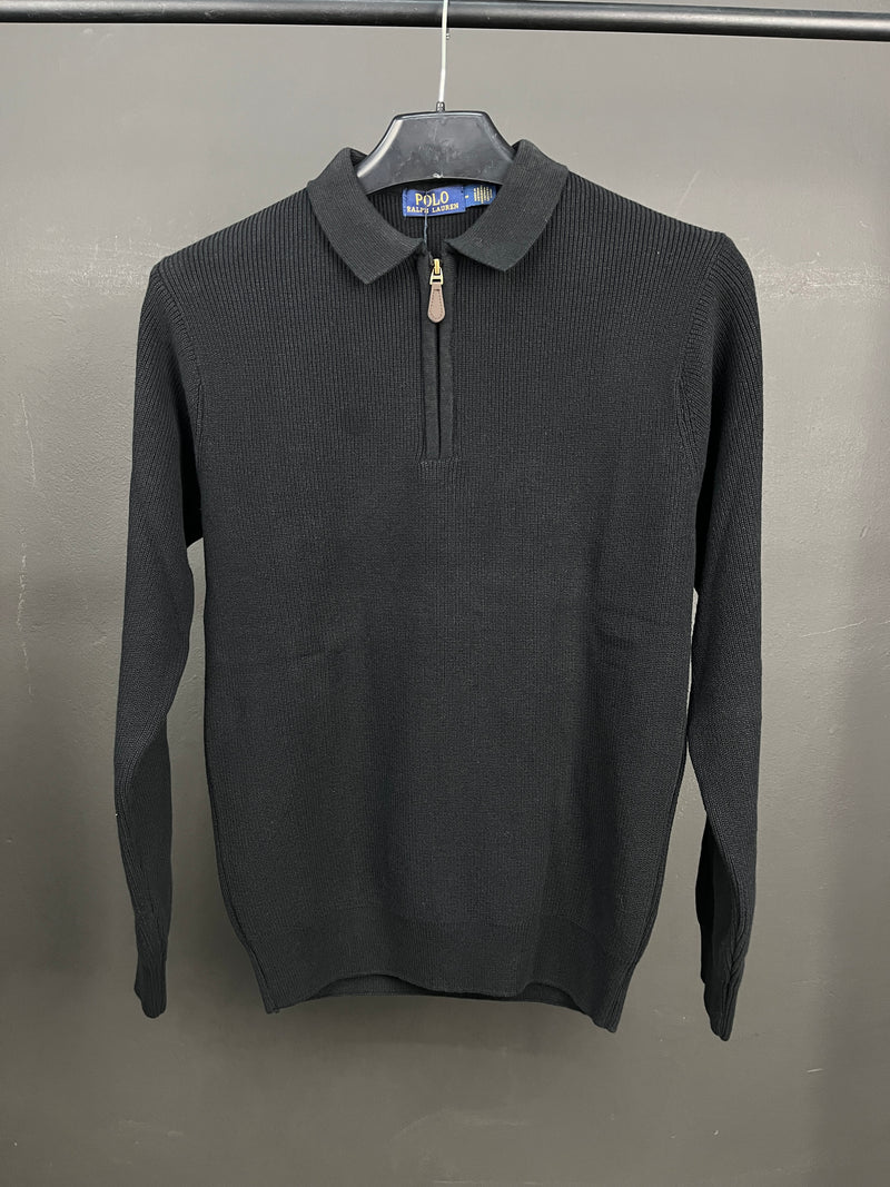 Ralph Lauren Black Half Zip-up Sweater