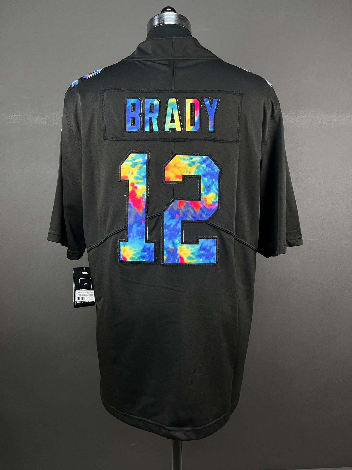 BRADY 12 Black (Rainbow Logo Edition) Tampa Bay Buccaneers NFL Jersey
