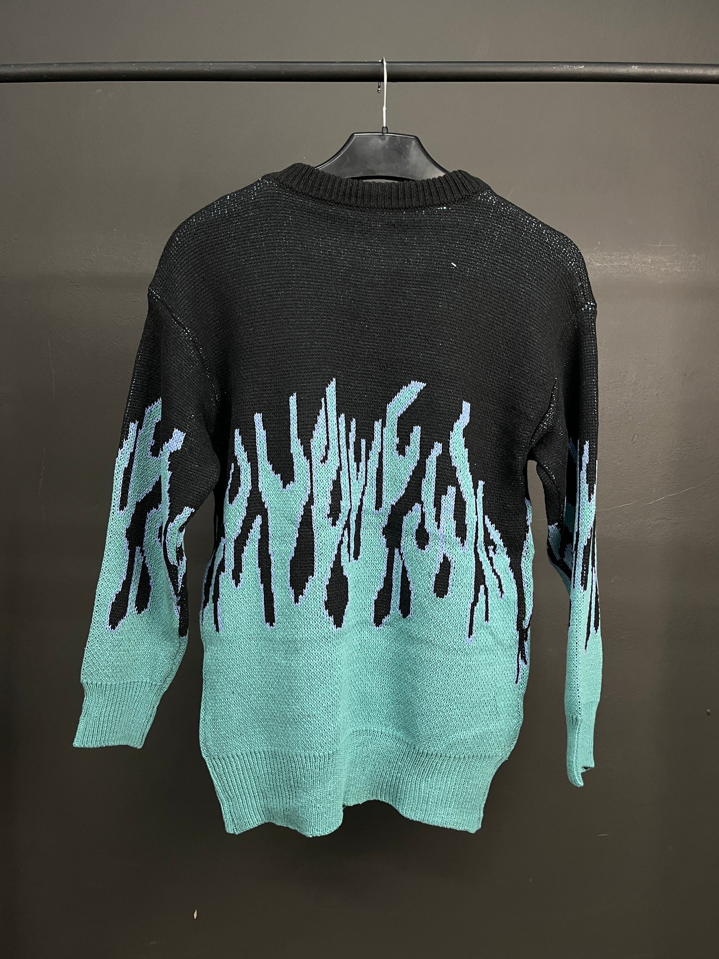 Flame Black & Blue Knitted Sweater