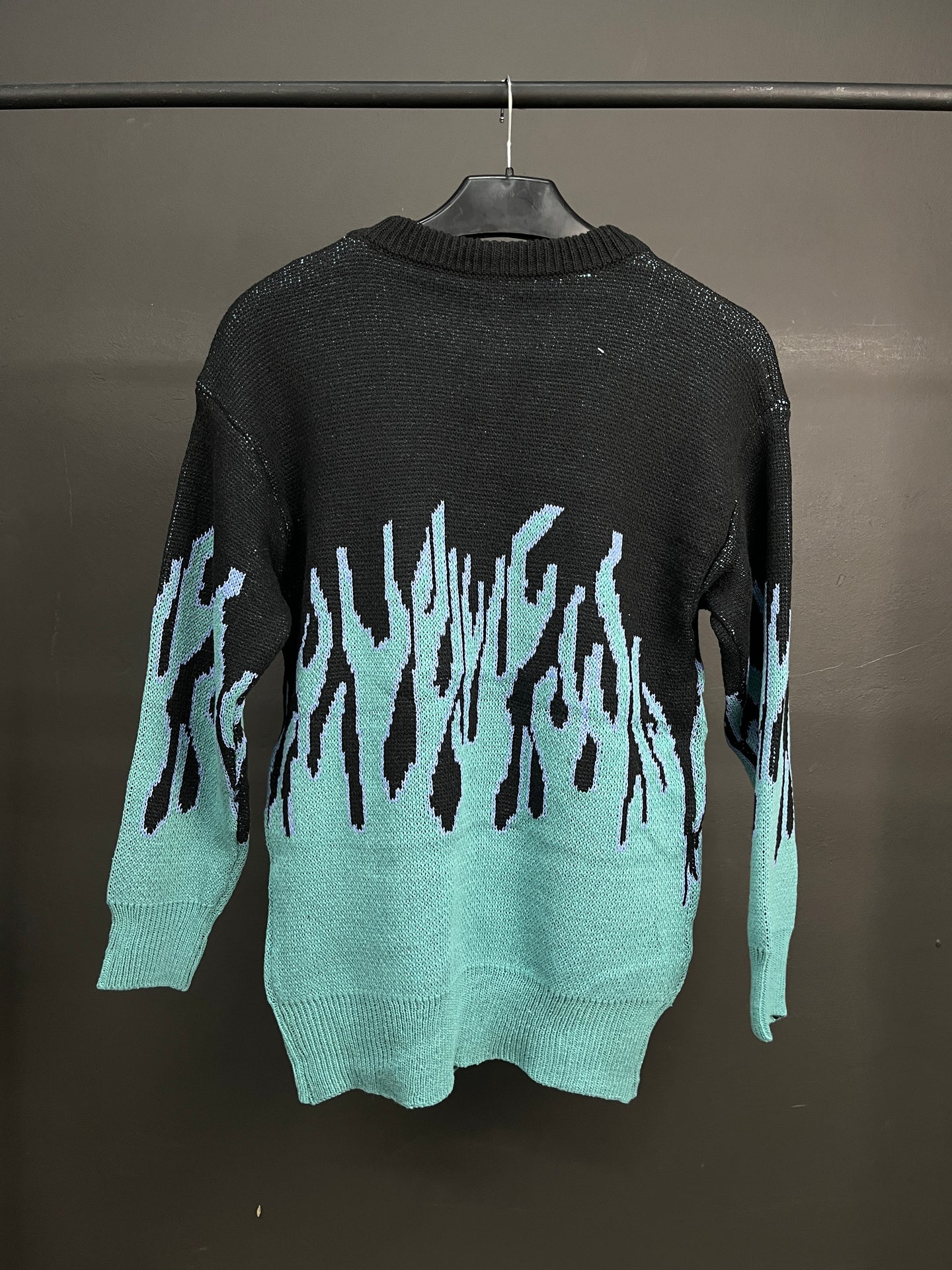 Flame Black & Blue Knitted Sweater