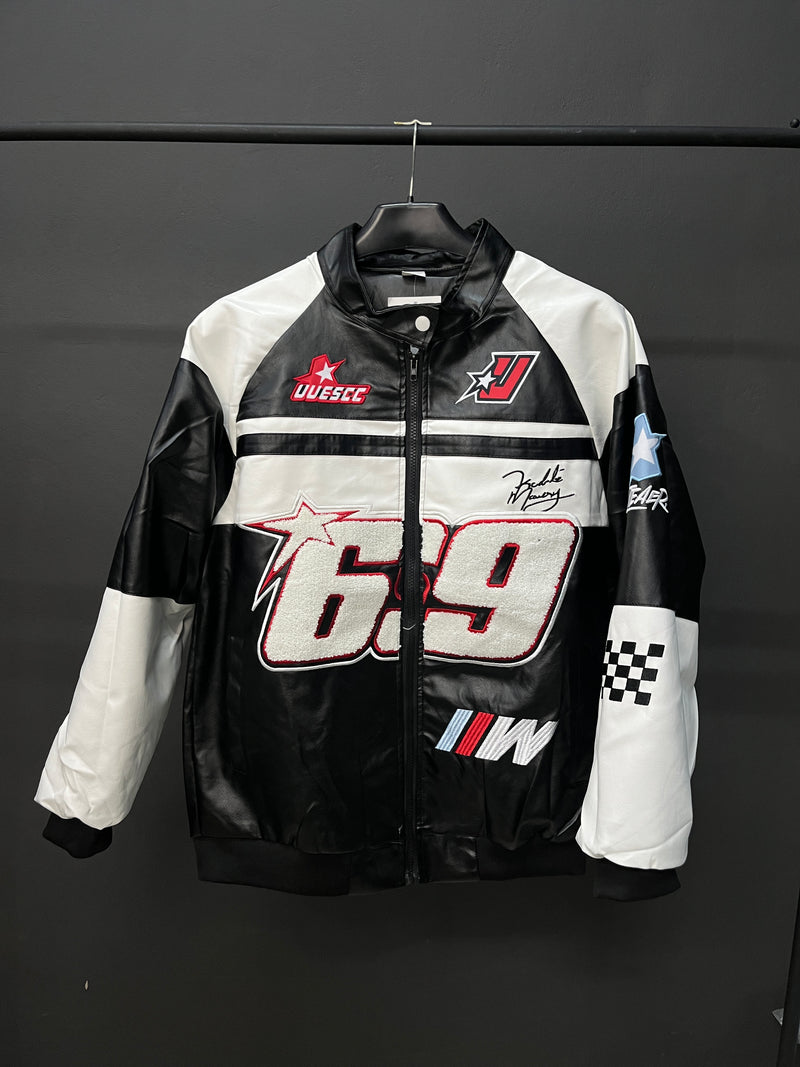 Retro Racing Team Jacket Black/White