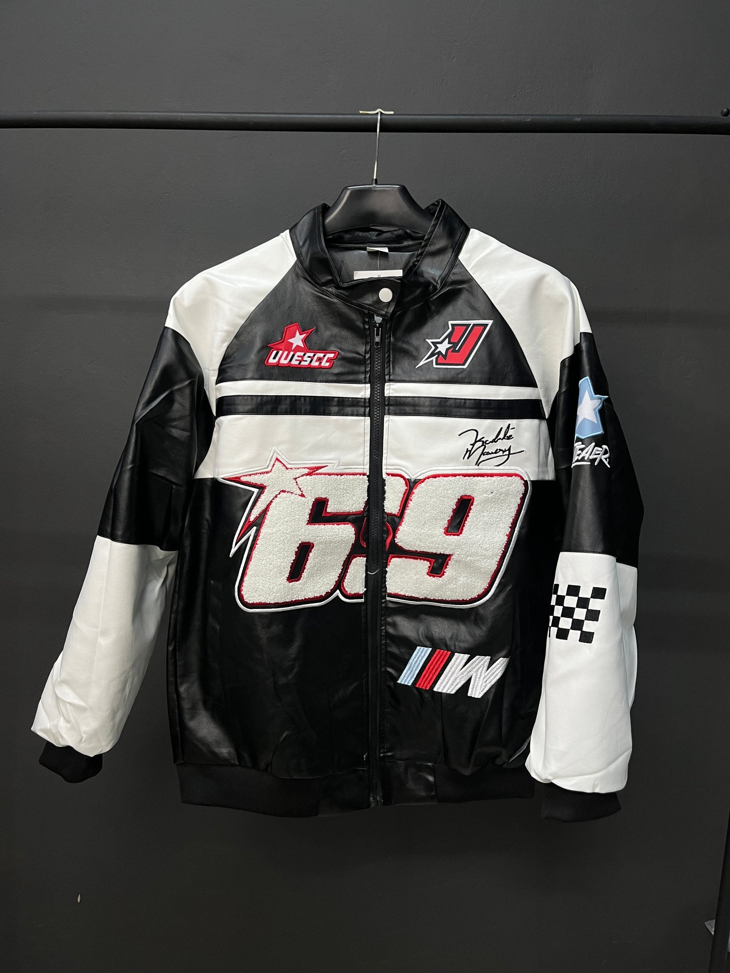Retro Racing Team Jacket Black/White
