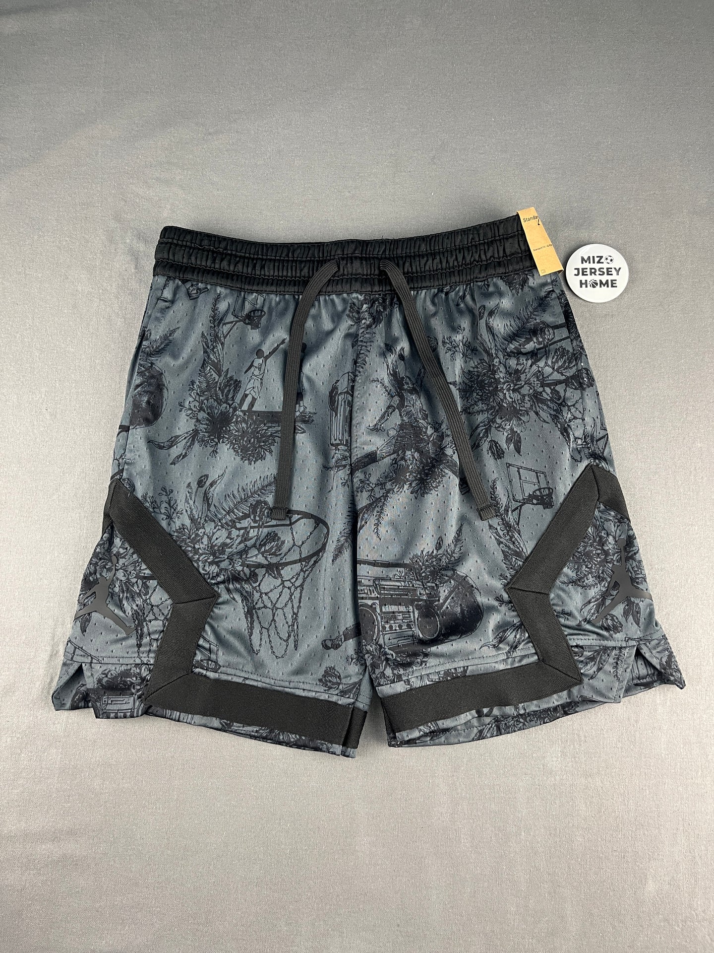 Jordan Black Floral Diamond Shorts