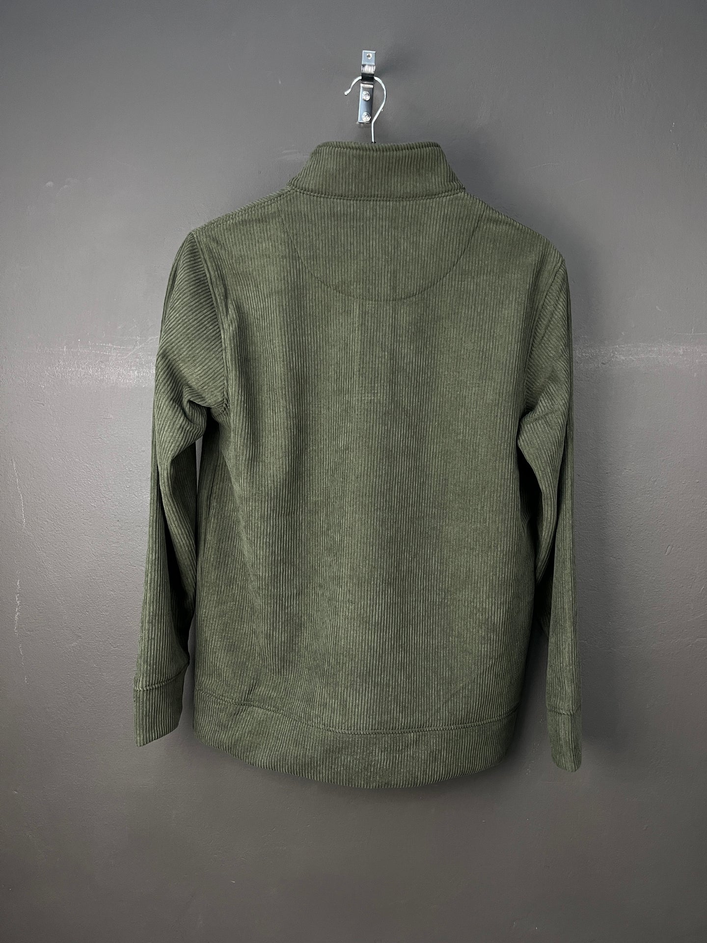Ralph Lauren Quarter Zip Sweater Dark Green Logo Yellow