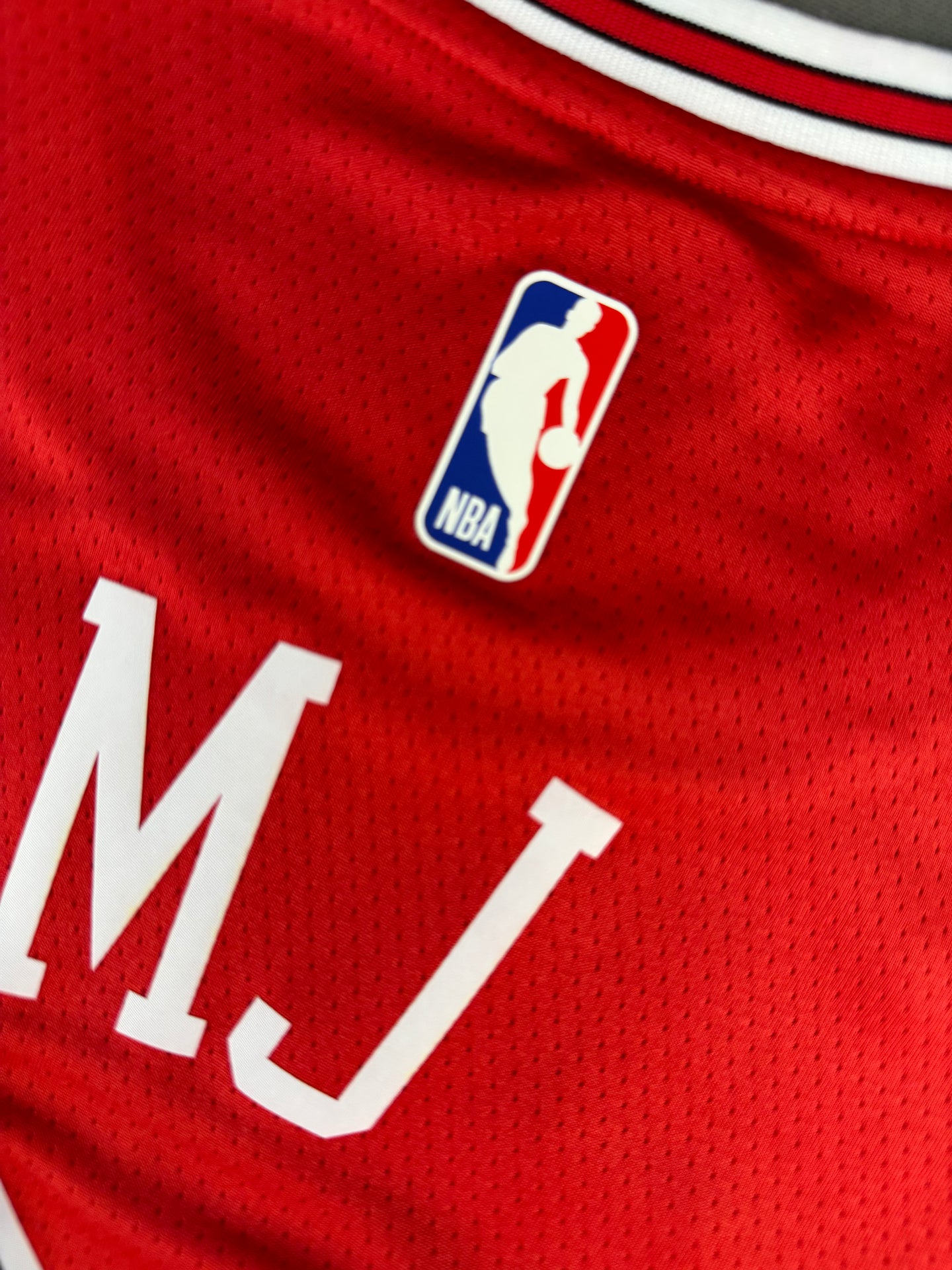 MJ 22 Red Chicago Bulls Heat Pressed Edition NBA Jersey