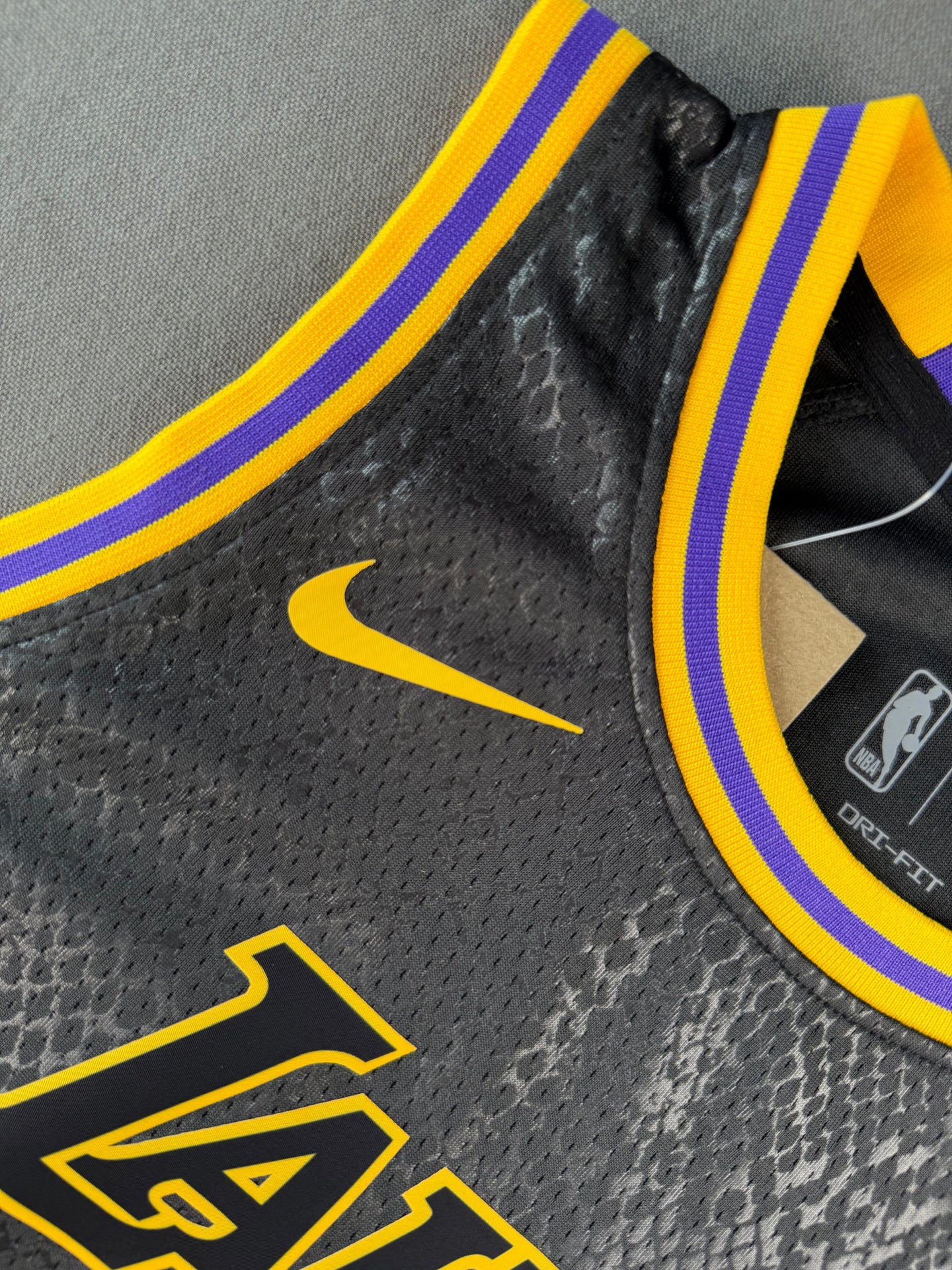 BRYANT 24 Lakers Black Heat Pressed Edition NBA Kids Jersey