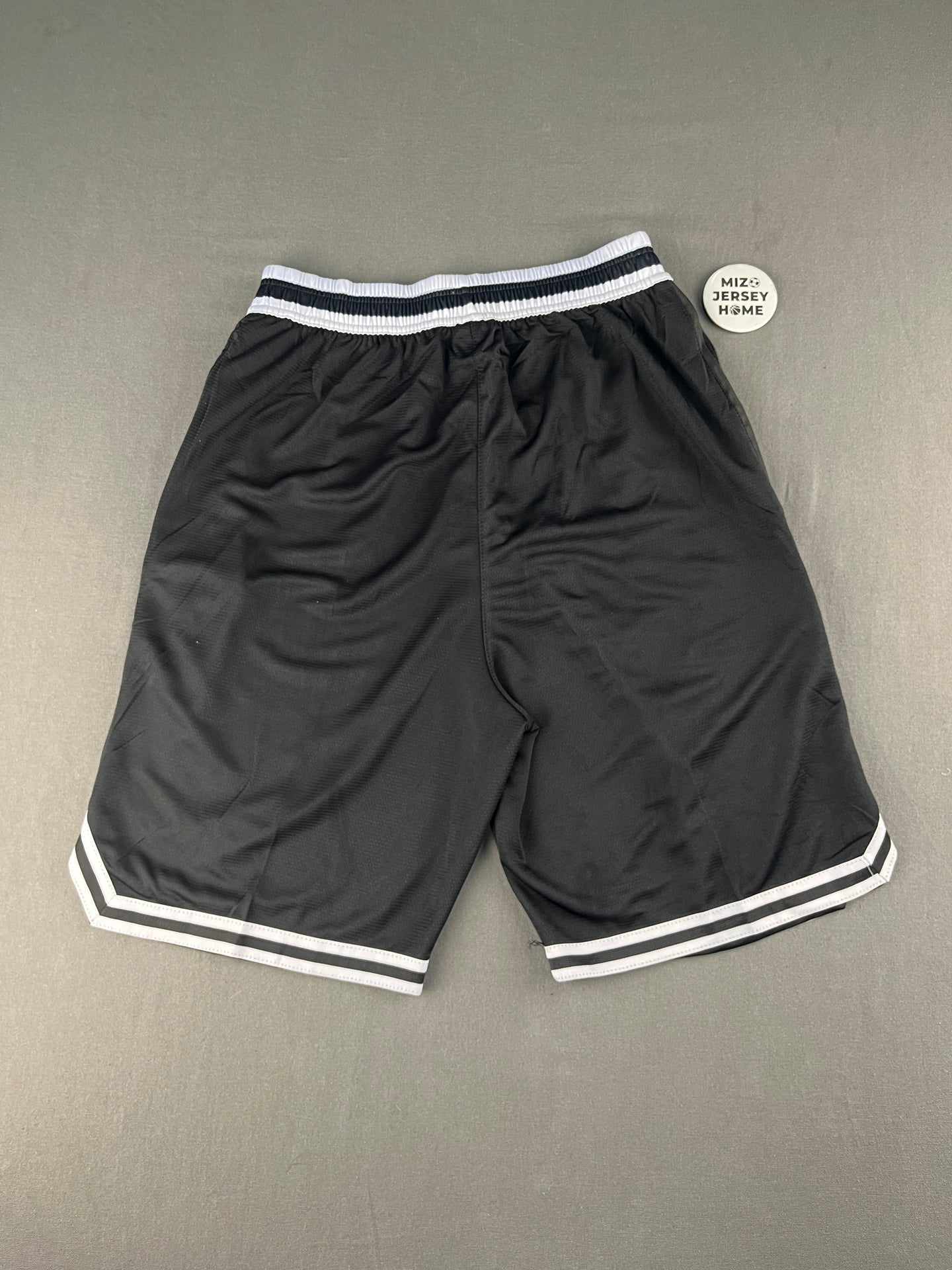 Nike Men’s Black Mesh Basketball Shorts with White Trim